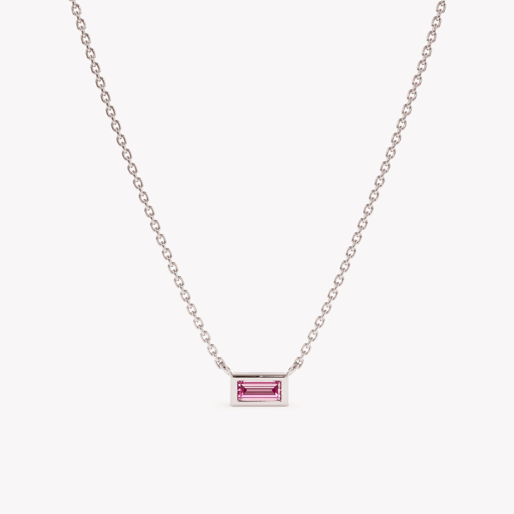 Tiny Pink Sapphire Necklace