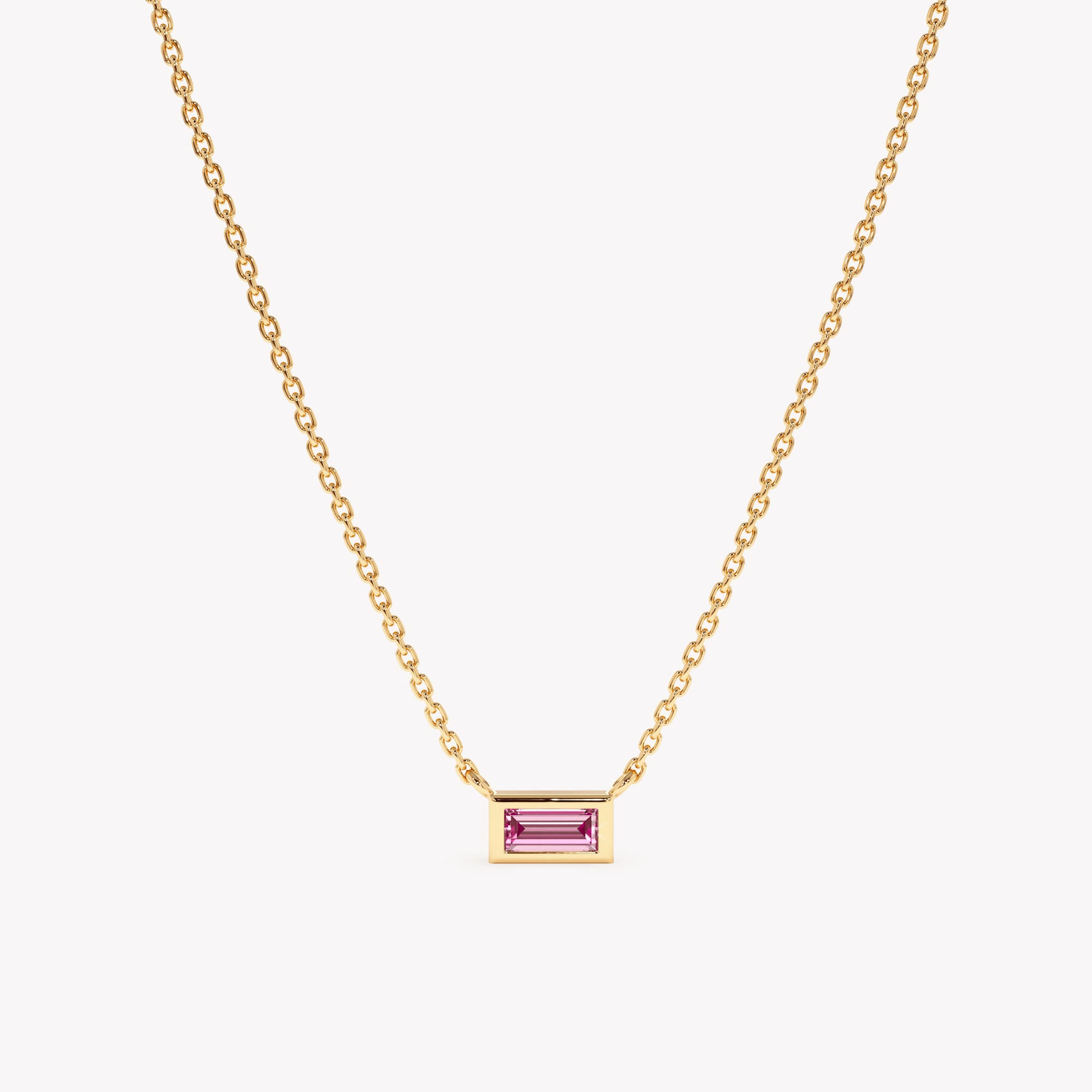 Tiny Pink Sapphire Necklace