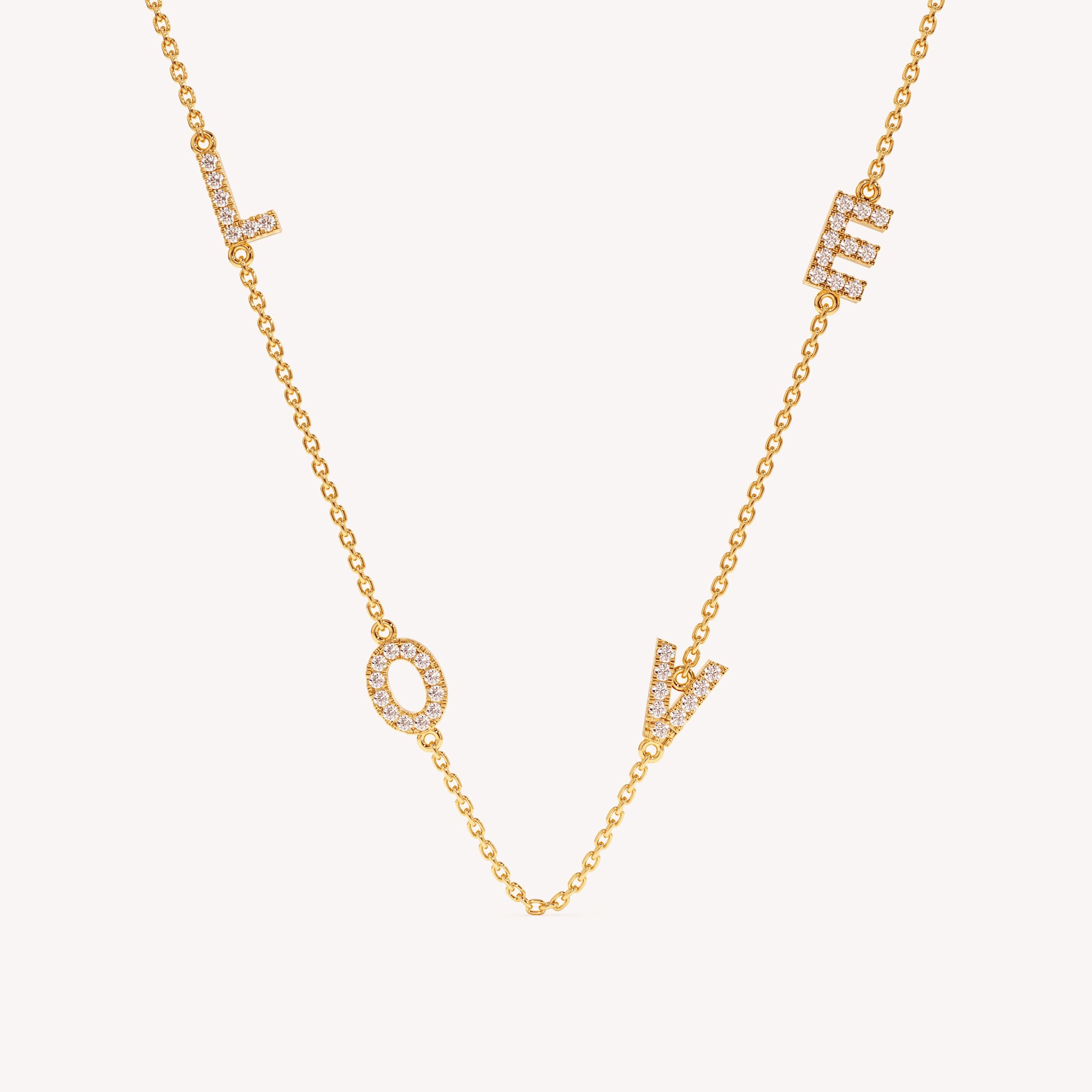 Sideways Love Diamond Necklace