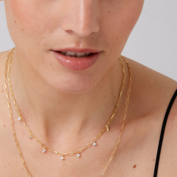 Elle Square White Zirconia Necklace - Jewel Edition
