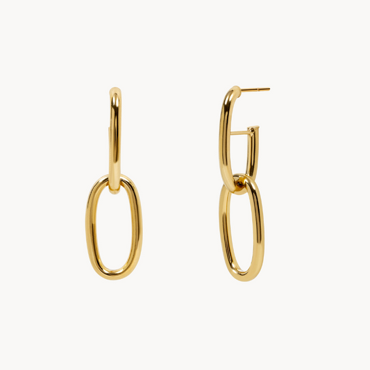 Elegant Sillen Hoop Earrings: Sterling Silver 925 Gold Plated 18kt - Jewel Edition