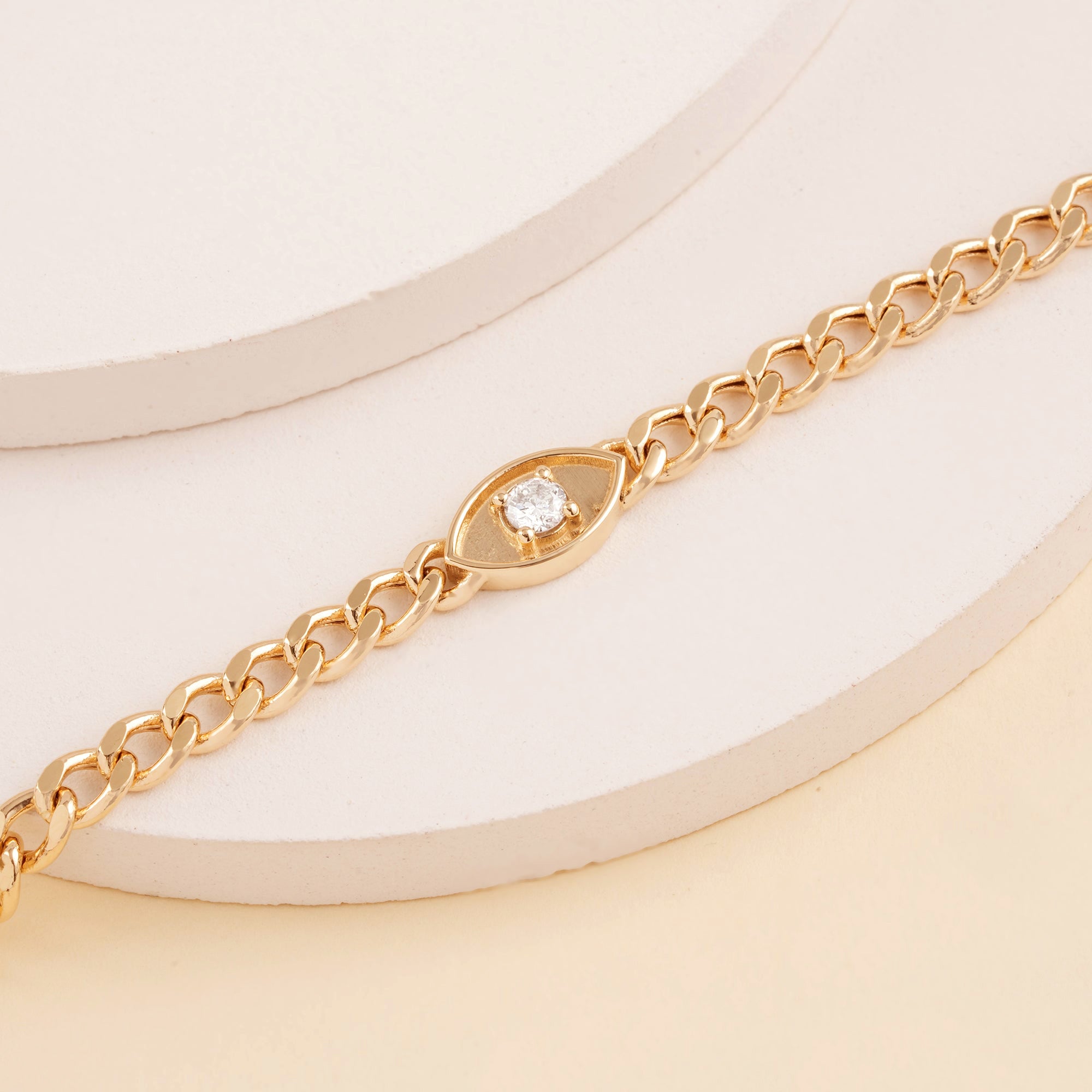 Shimmering Eye Cuban Bracelet