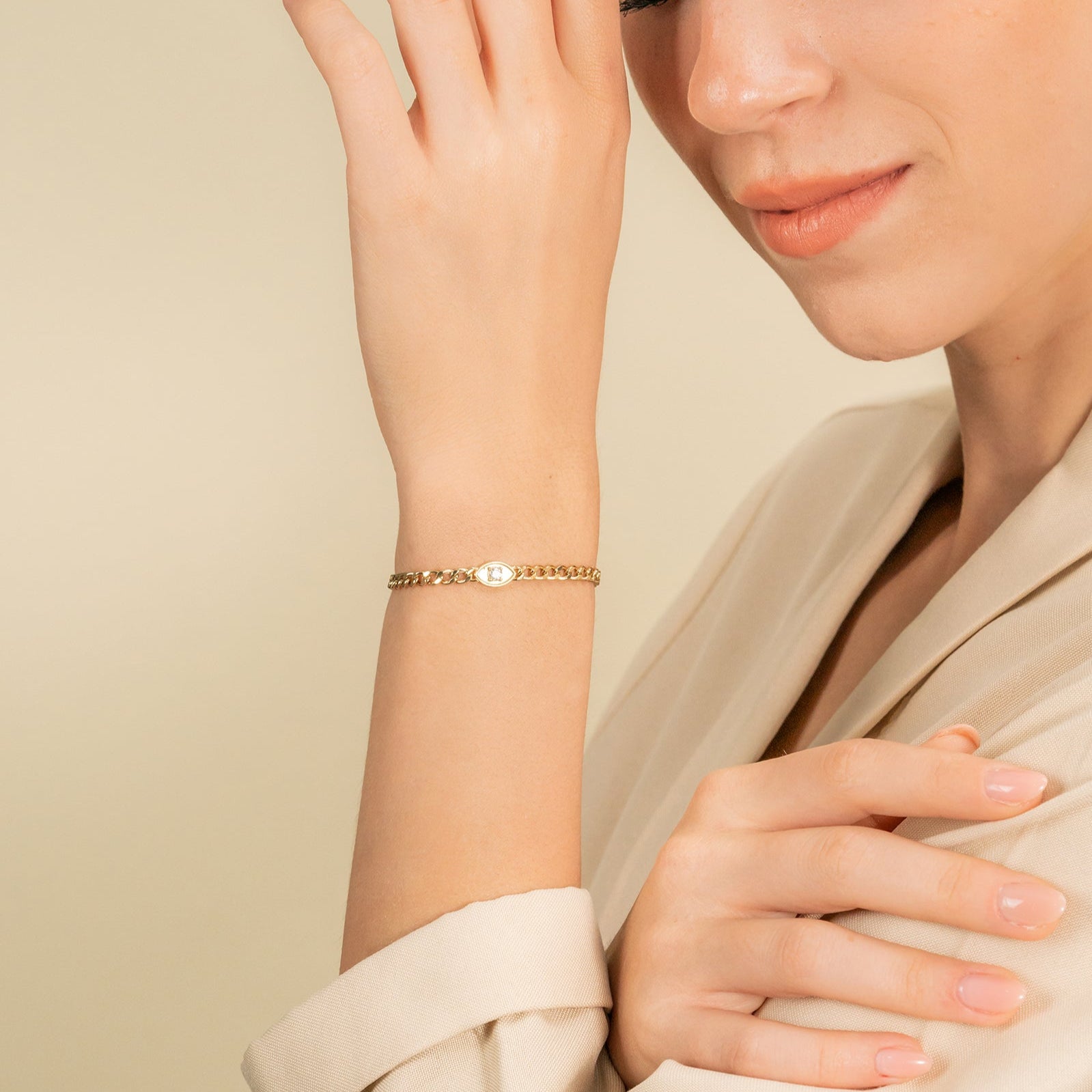 Shimmering Eye Cuban Bracelet