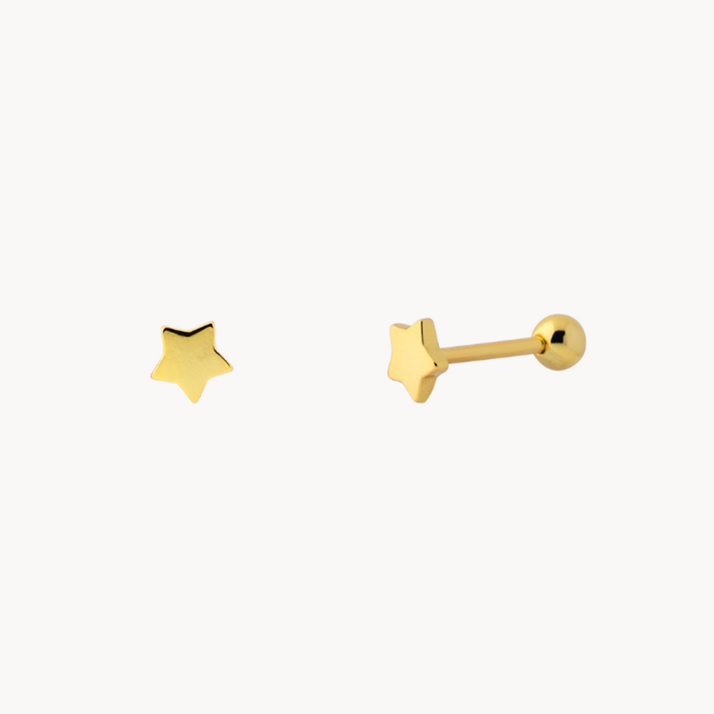 Mini Star Piercing: Sterling Silver 925 Gold Plated - Jewel Edition