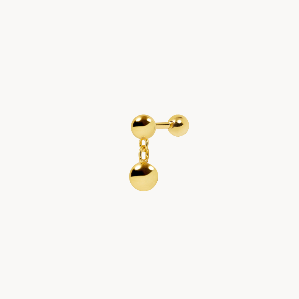 Pellet Circular Charm Piercing - 18 kt Gold-Plated Steel - Jewel Edition