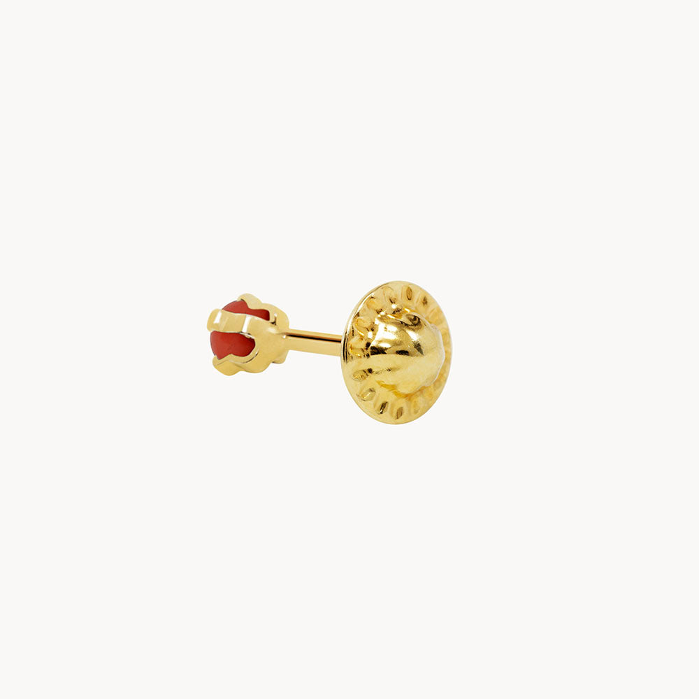 Coral Mini Day Piercing in 18K Gold-Plated Sterling Silver - Jewel Edition