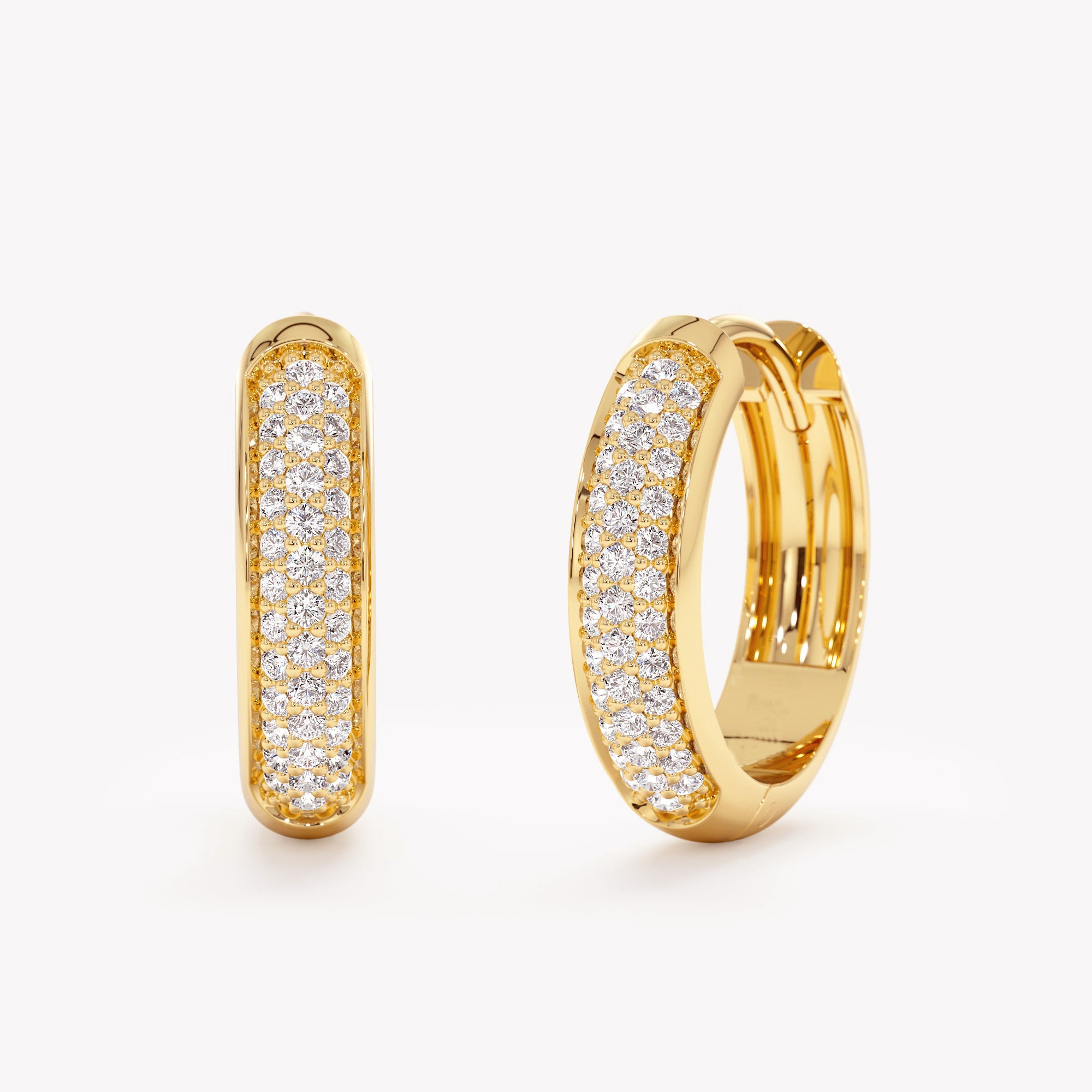 Smooth Dome Pave Hoops