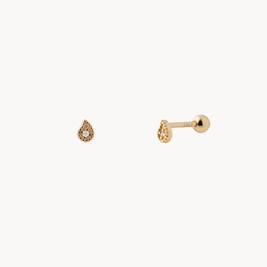 Avant-Garde Flame Shaped Piercing: Sterling Silver 925 Gold Plated - Jewel Edition