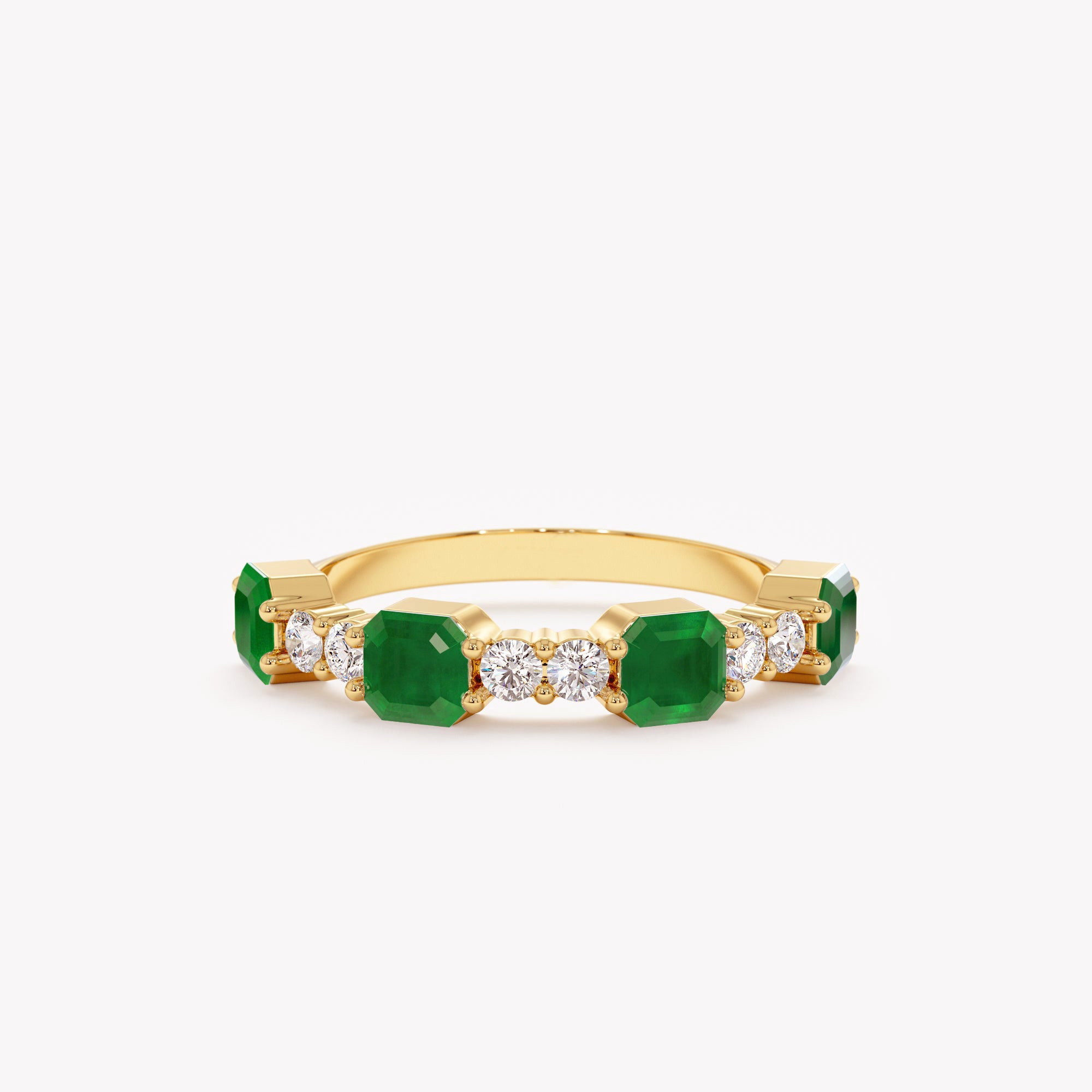 Emerald Halo Octagon Ring