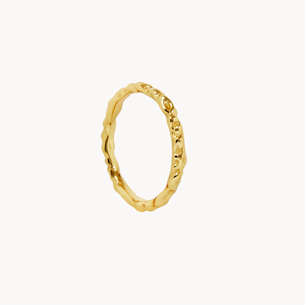 Raíz: Textured Minimalist Ring - Jewel Edition