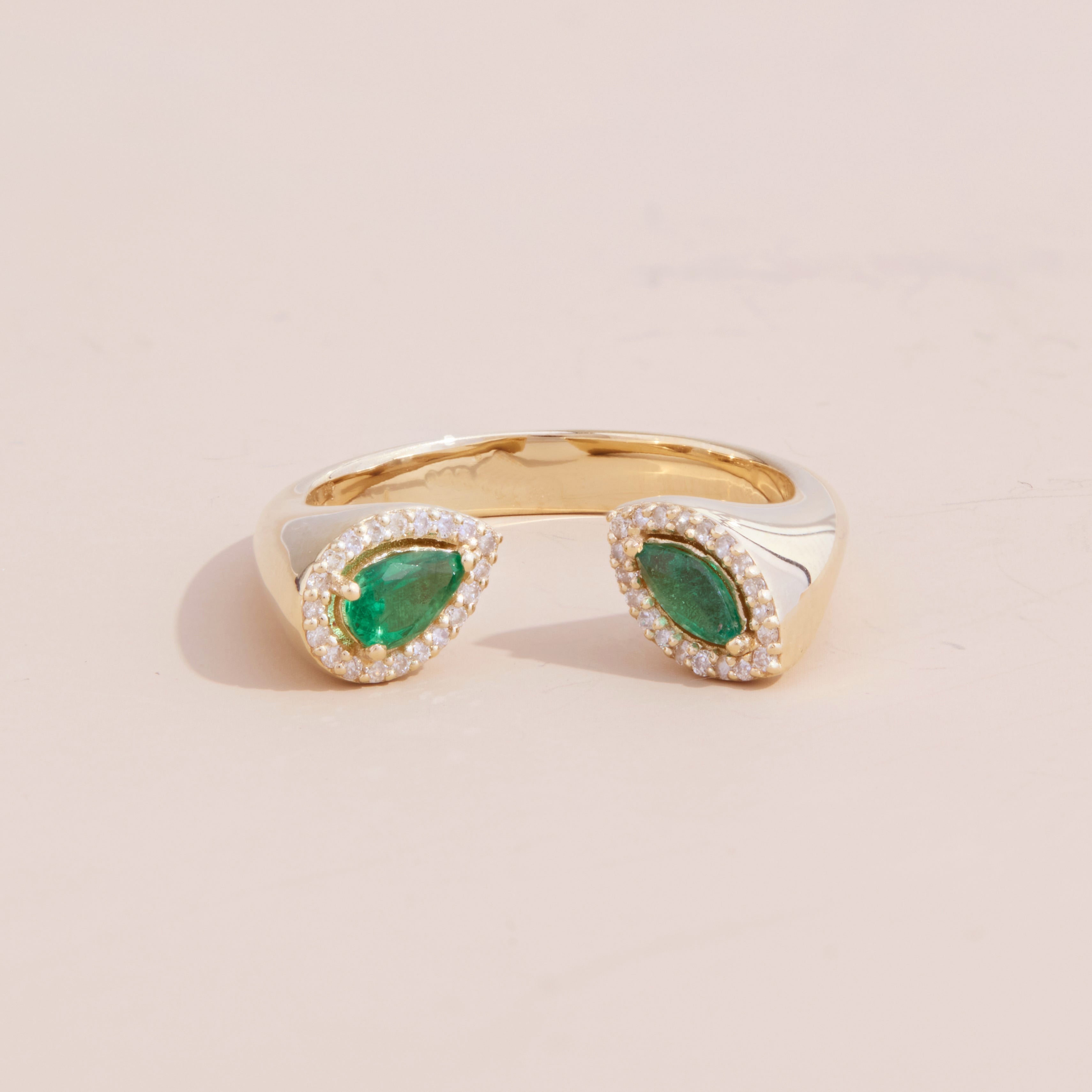 Glowing Emerald Open Ring