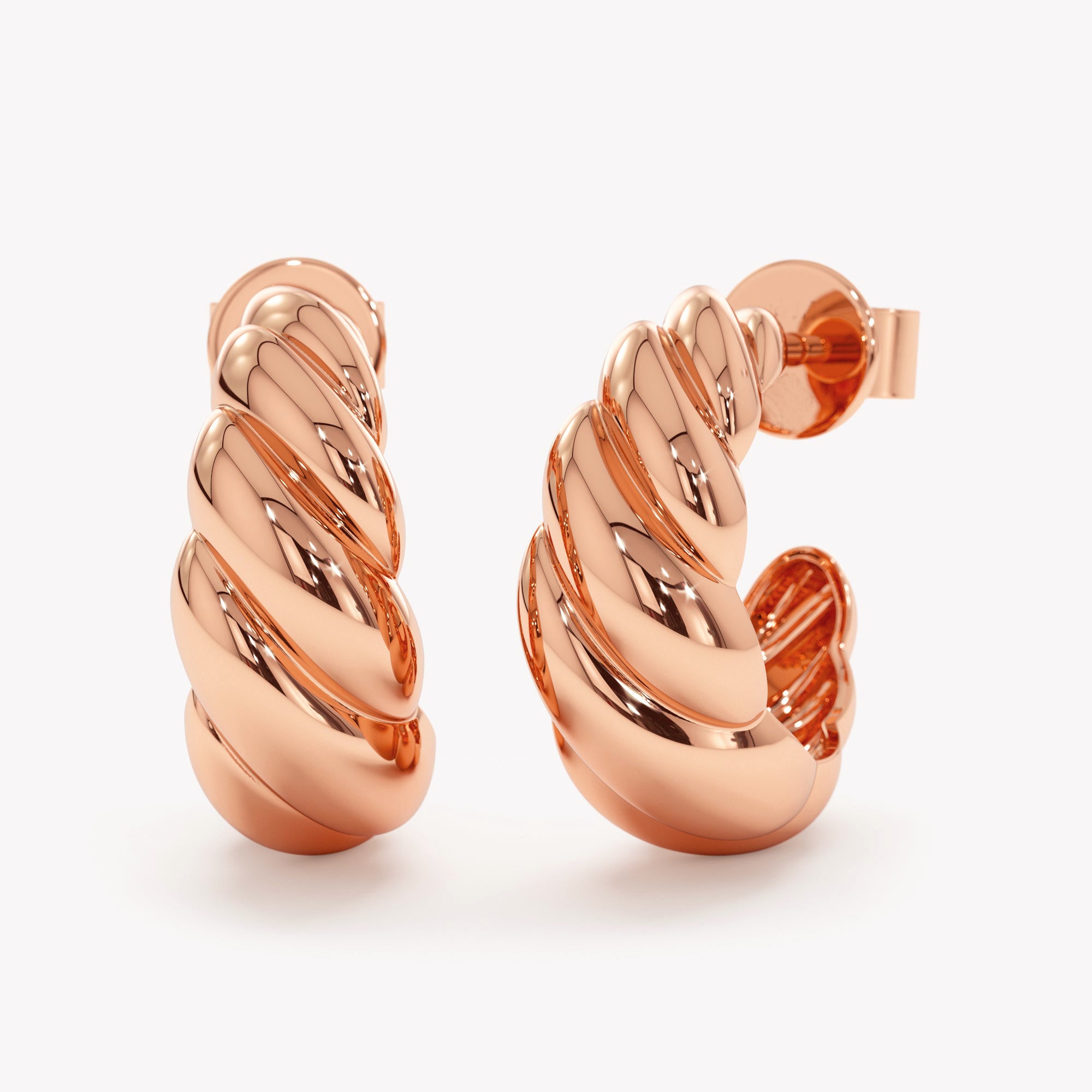 Silver Twist Mini Hoops