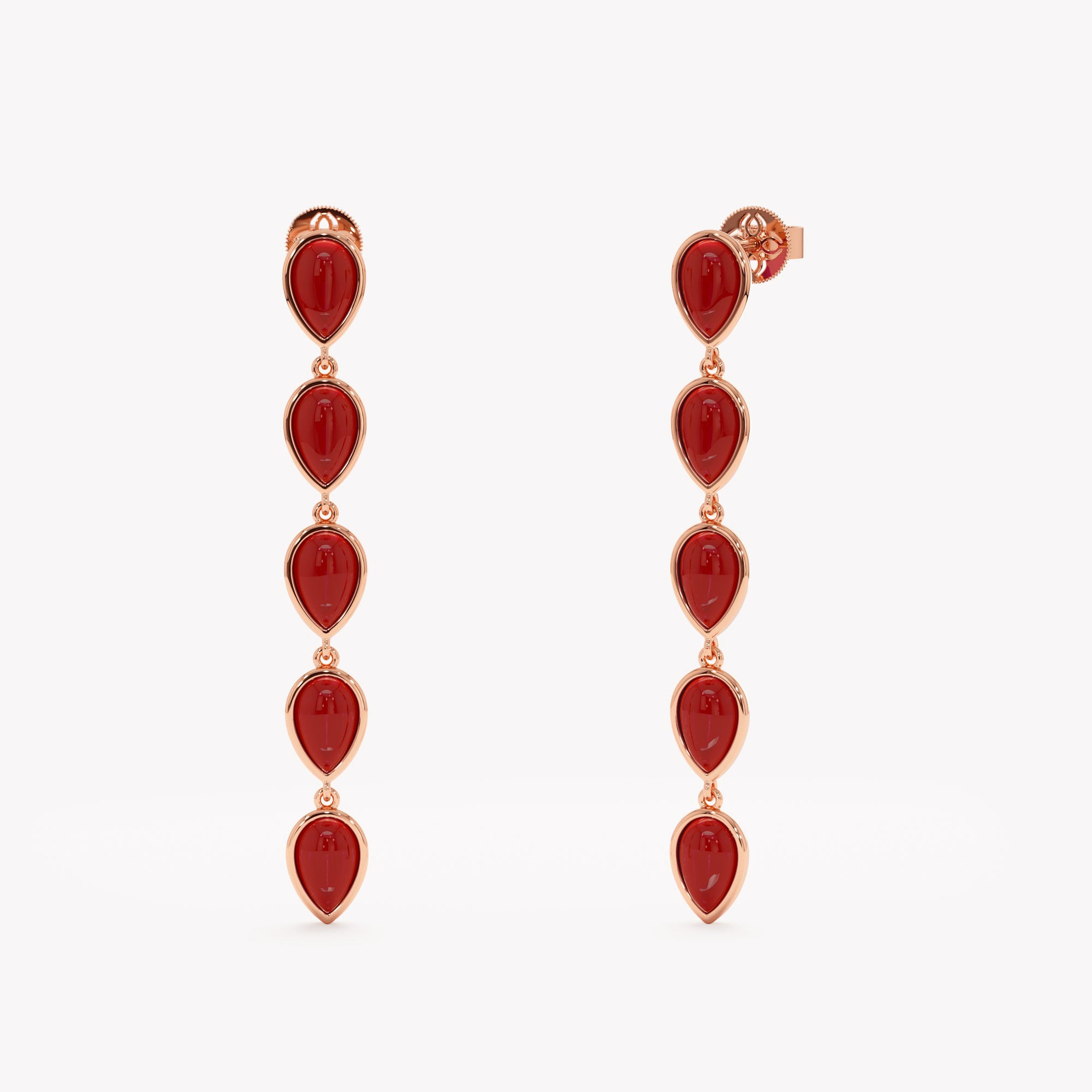 Fiery Coral Drop Earrings