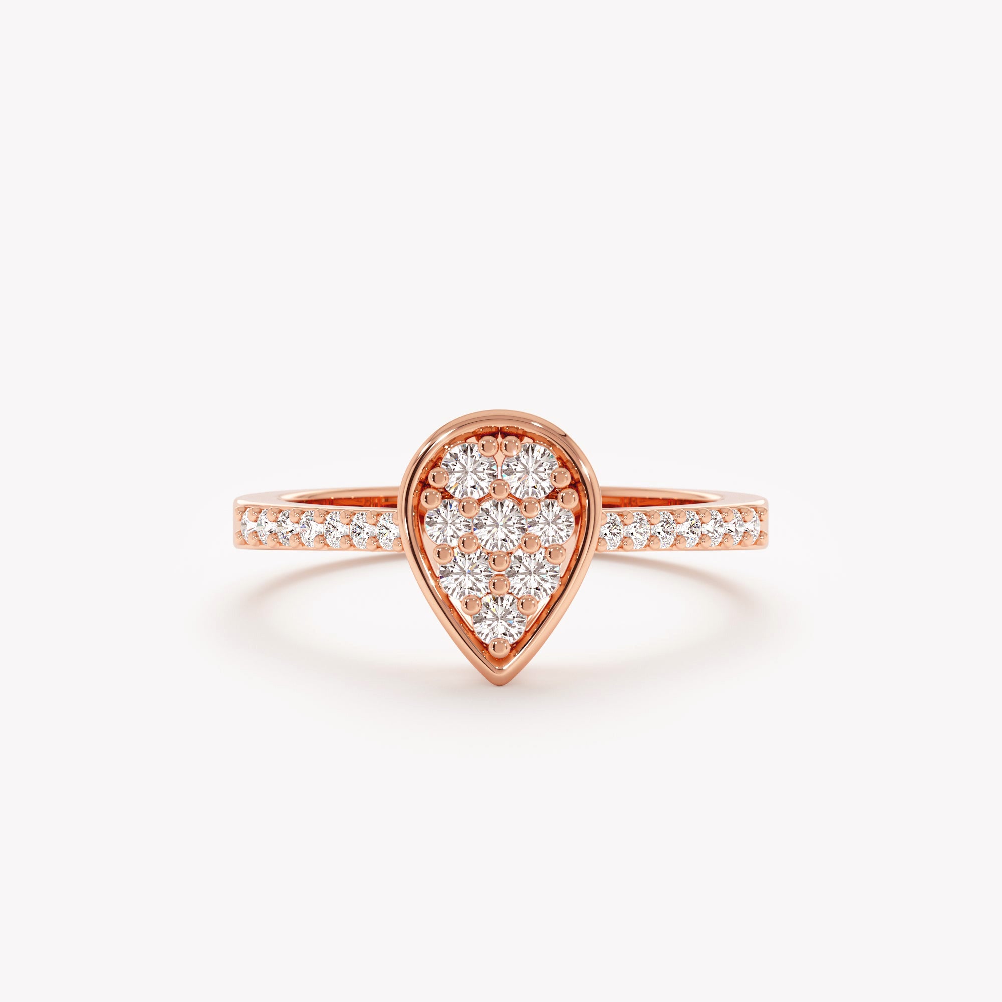 Graceful Diamond Teardrop Ring