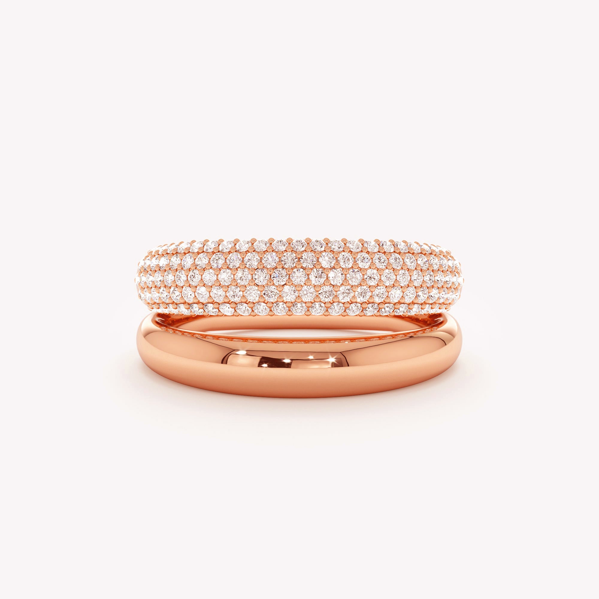 Bold Double Band Sparkle Ring