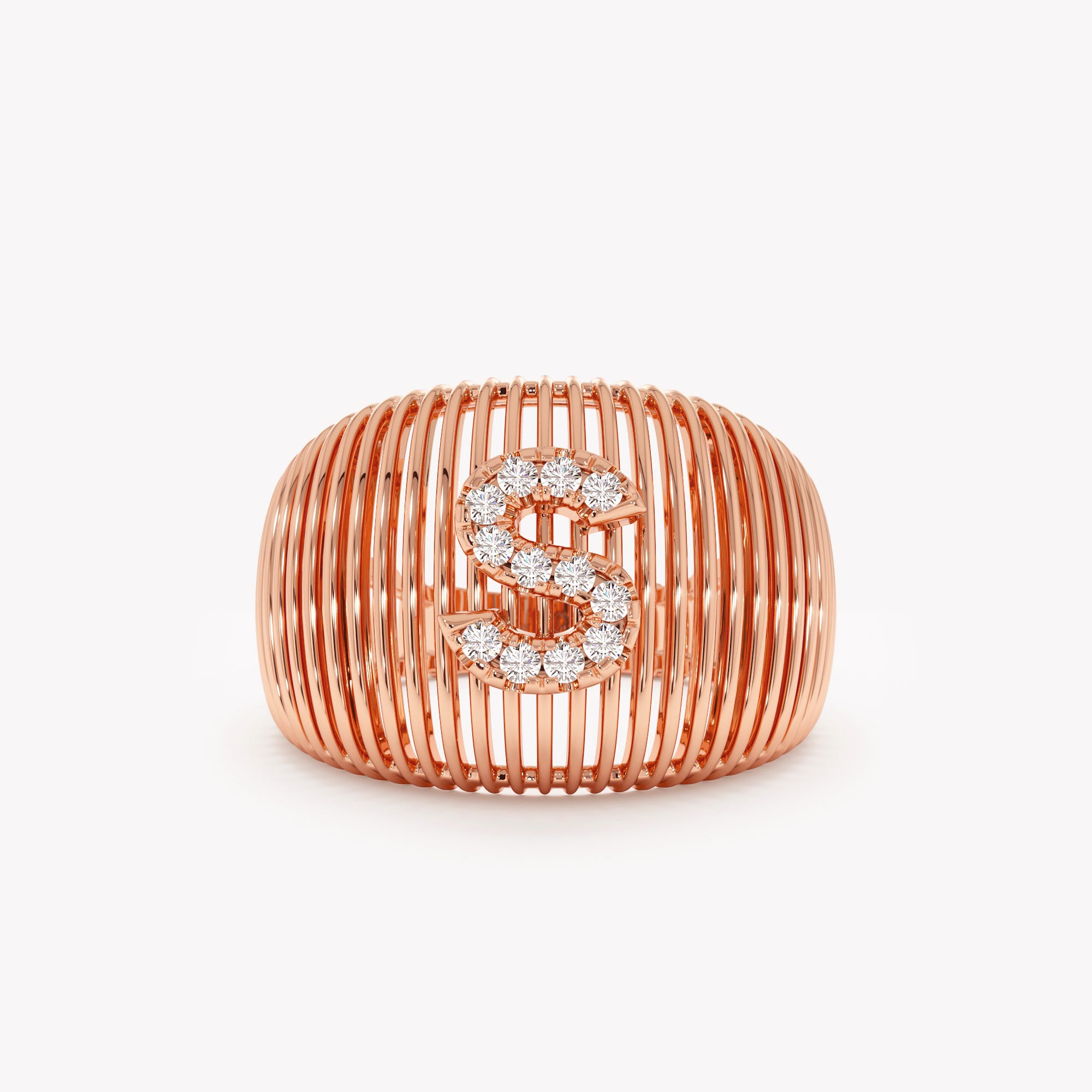 Sparkling Dome Initial Ring