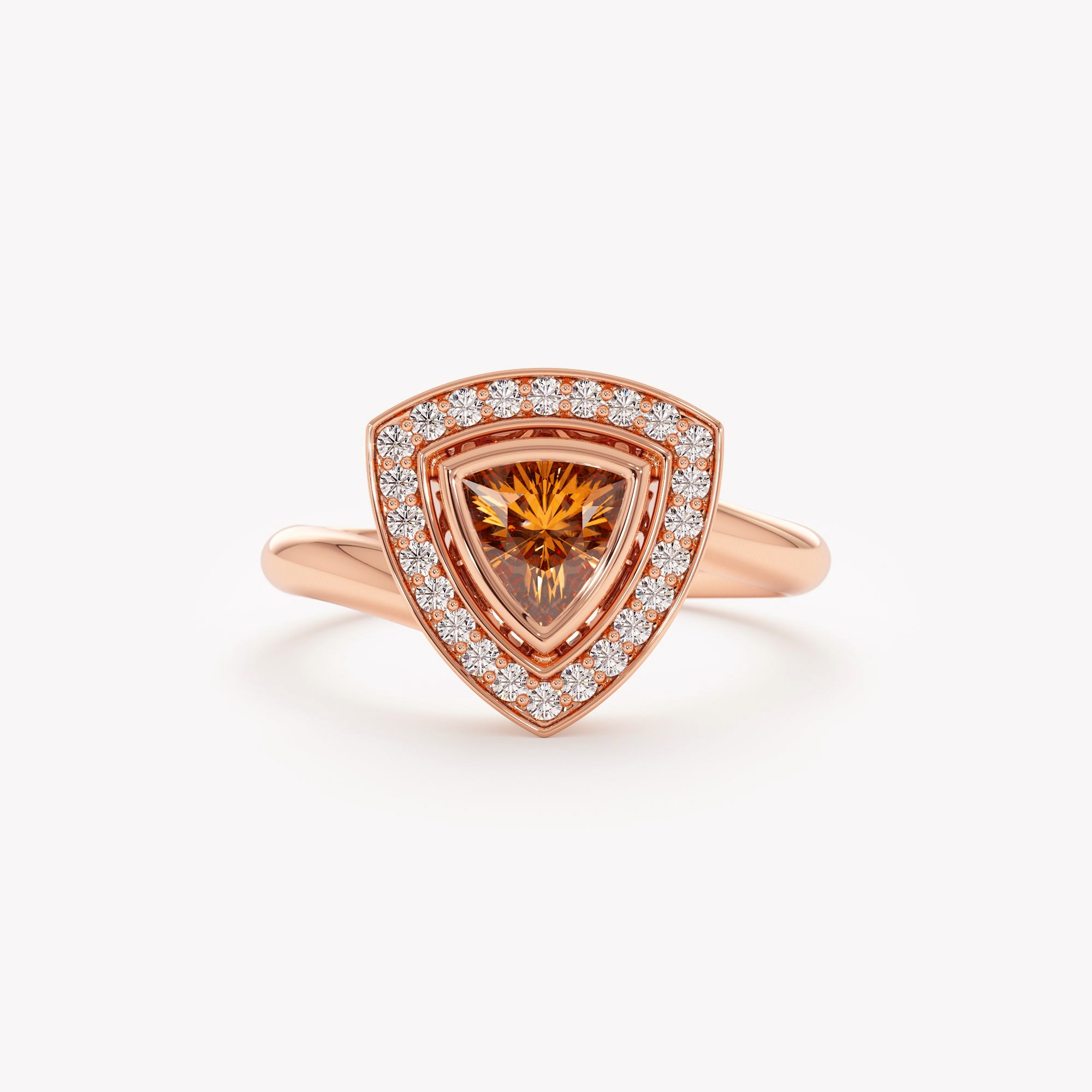 Sunlit Trilliant Citrine Ring
