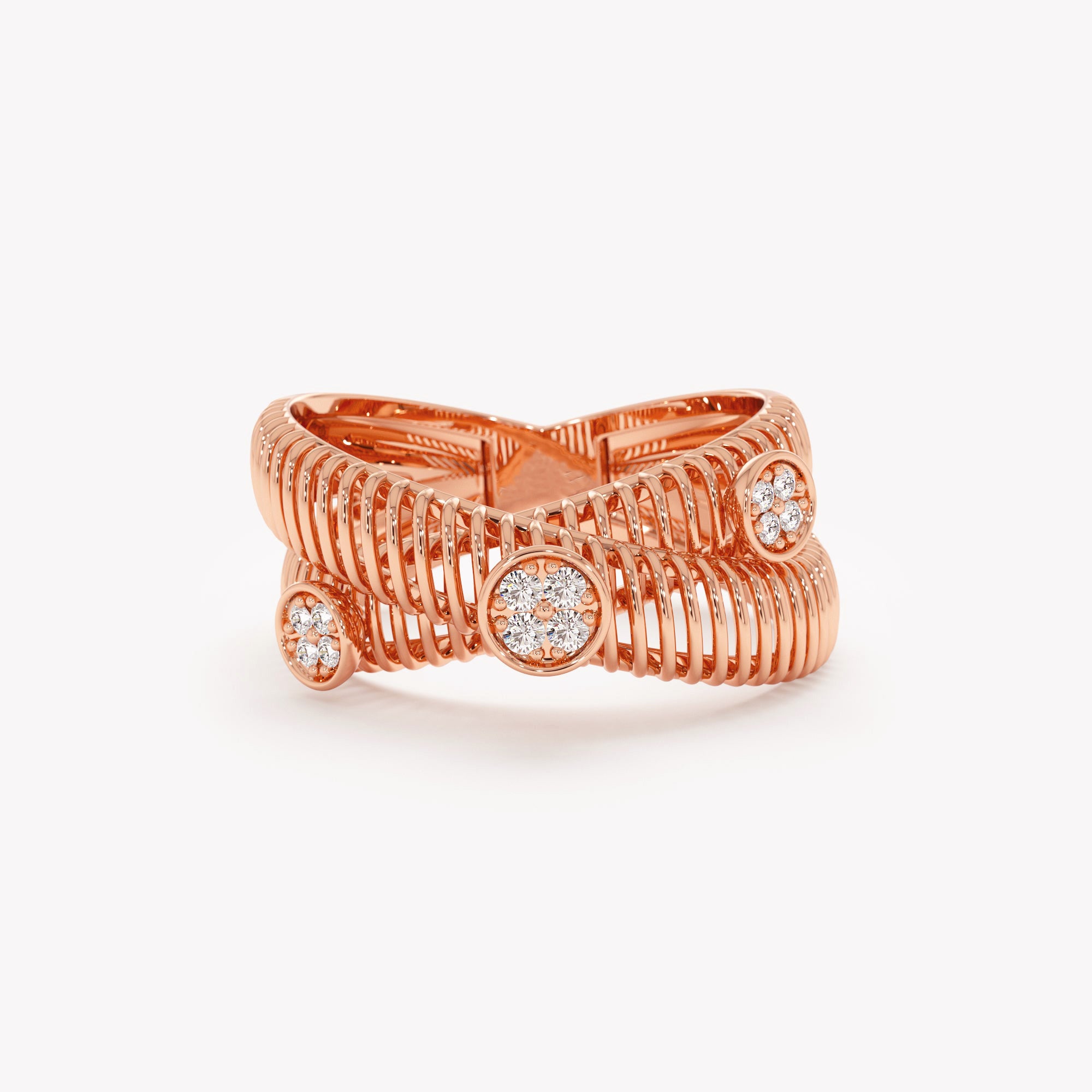 Bold Criss Cross Diamond Ring