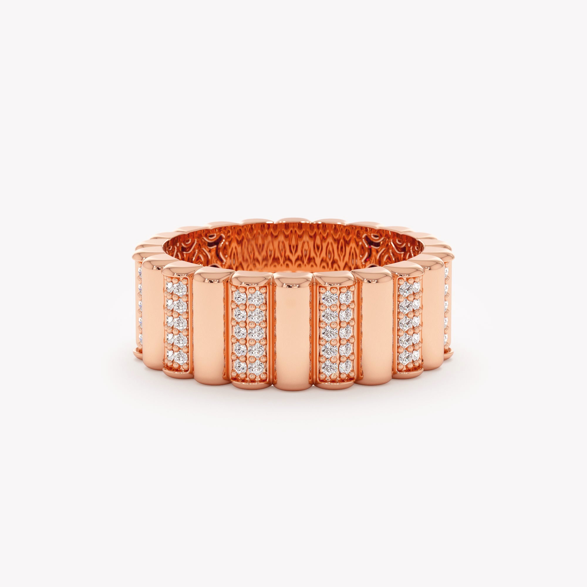 Glinting Groove Statement Ring