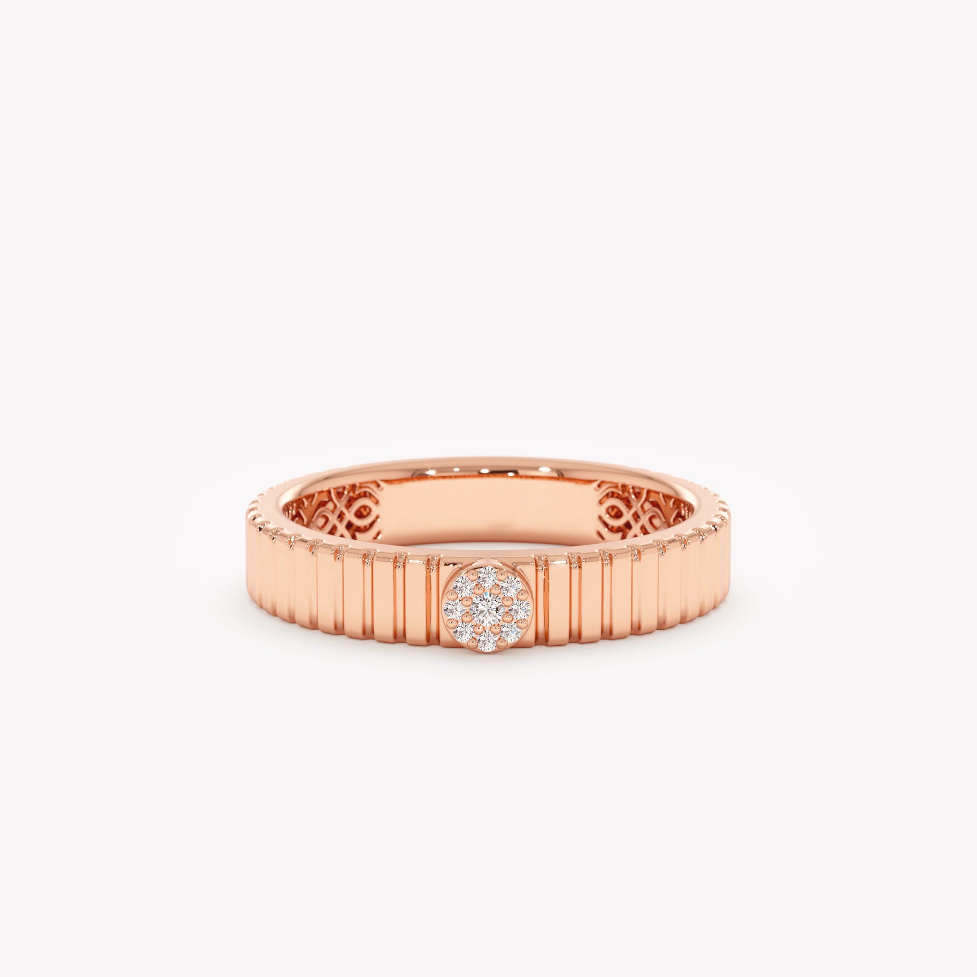 Glimmering Edge Diamond Ring