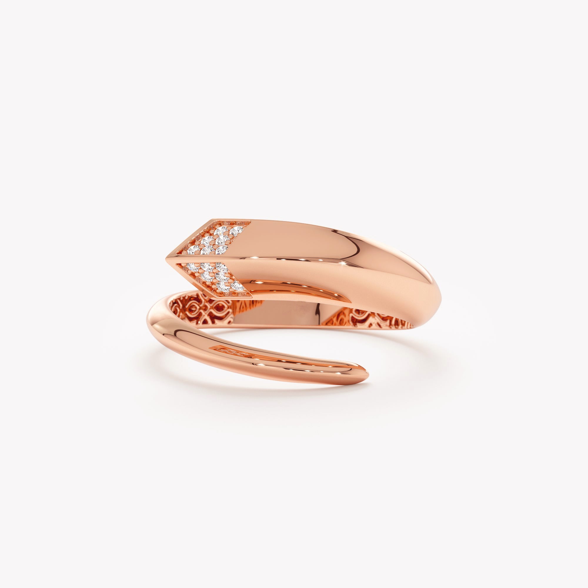 Diamond Spiral Snake Ring