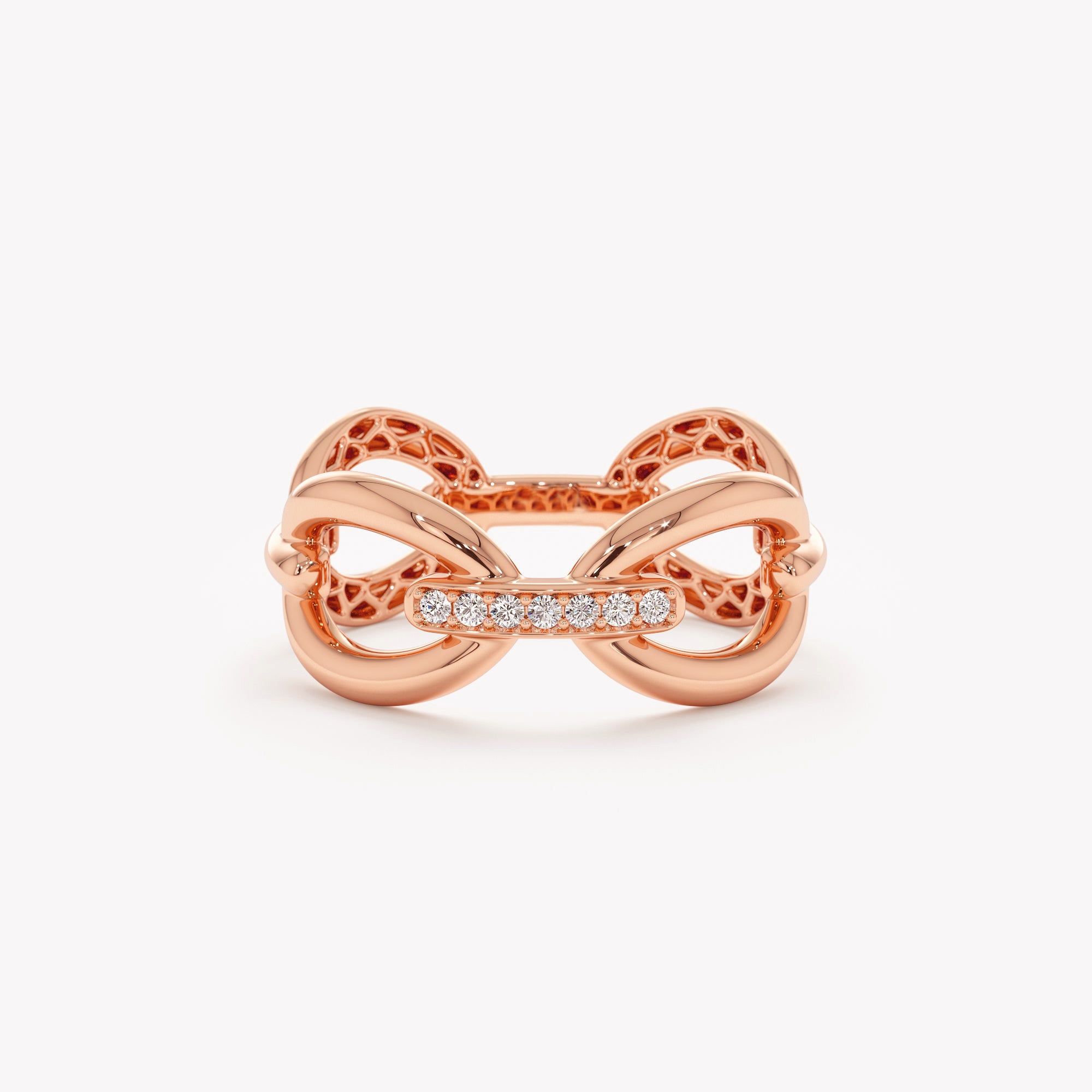 Connected Spark Diamond Bar Ring