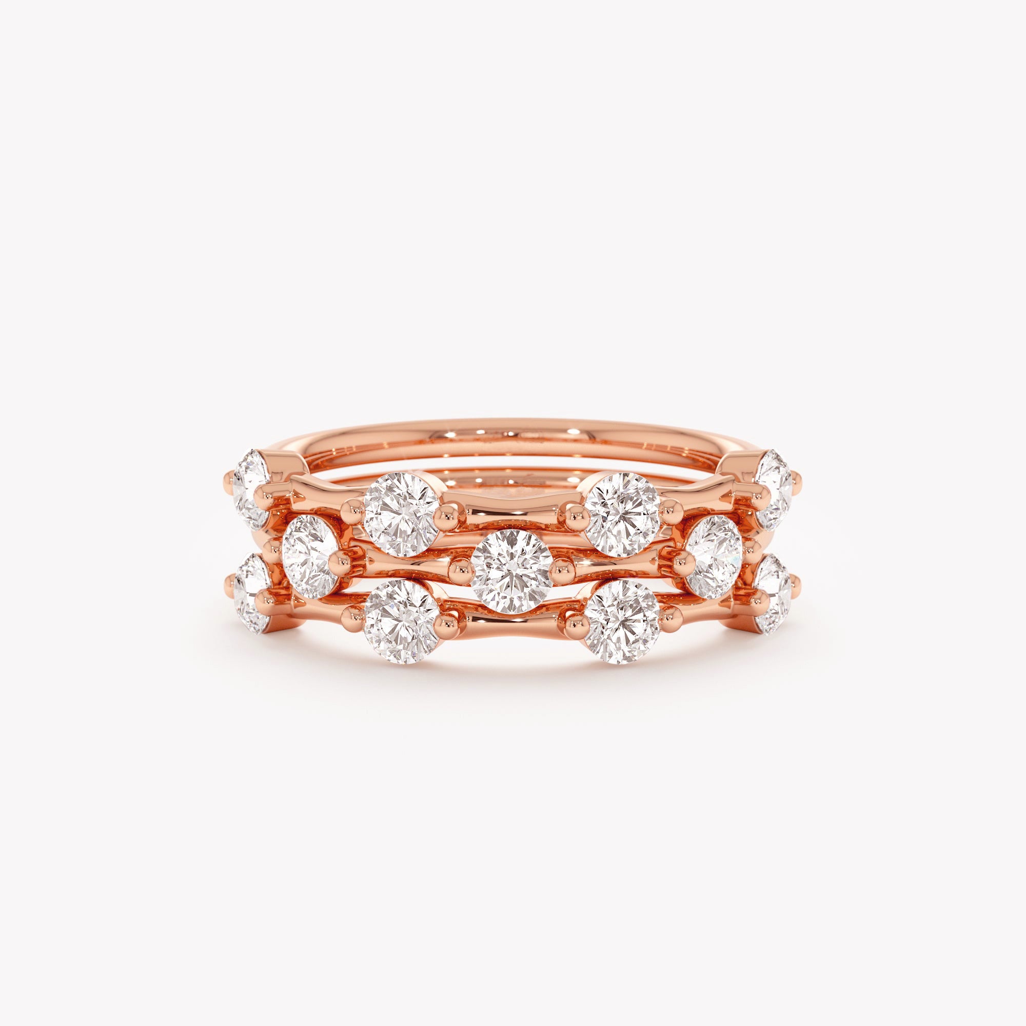 Trinity Diamond Station Ring Set
