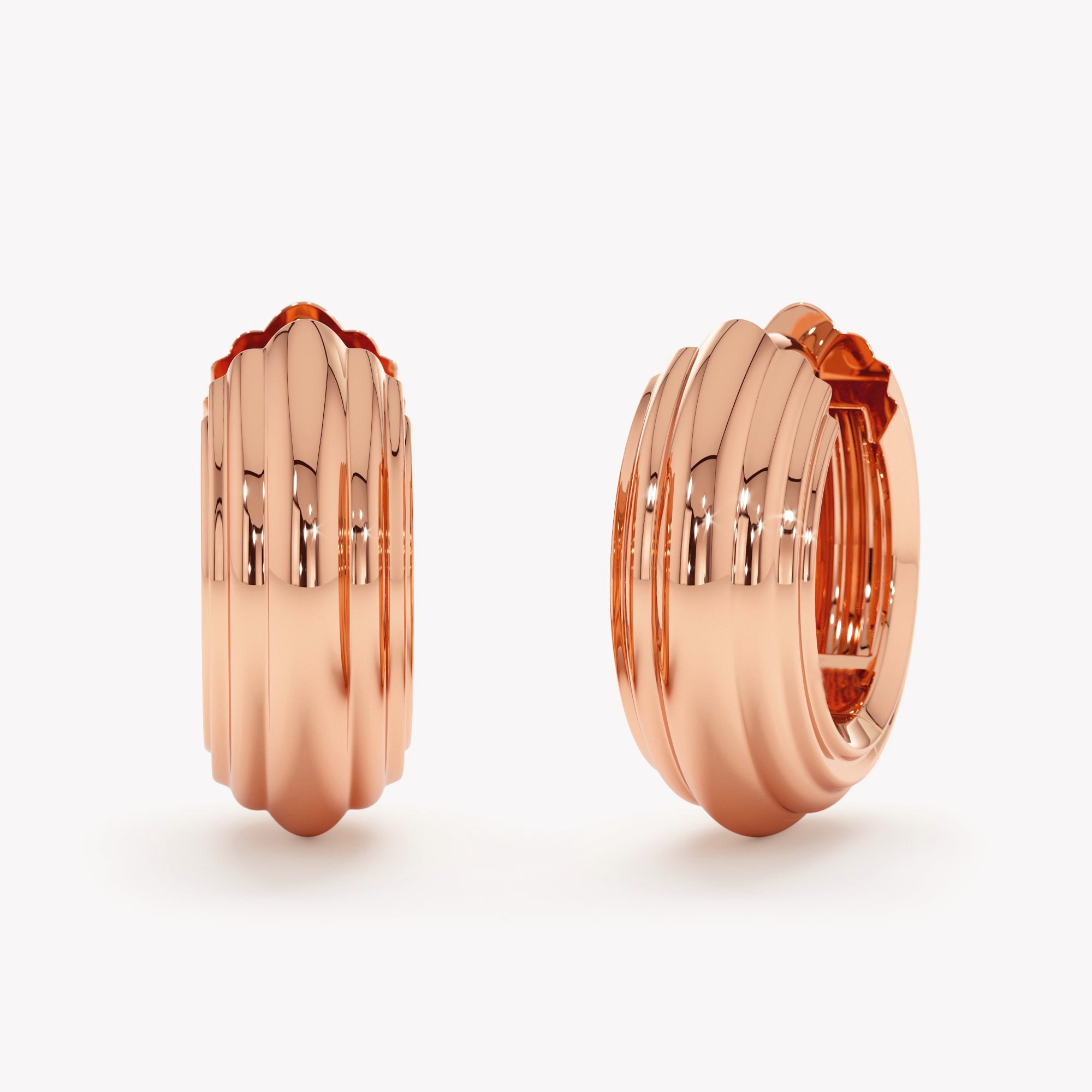 Striated Huggie Hoops