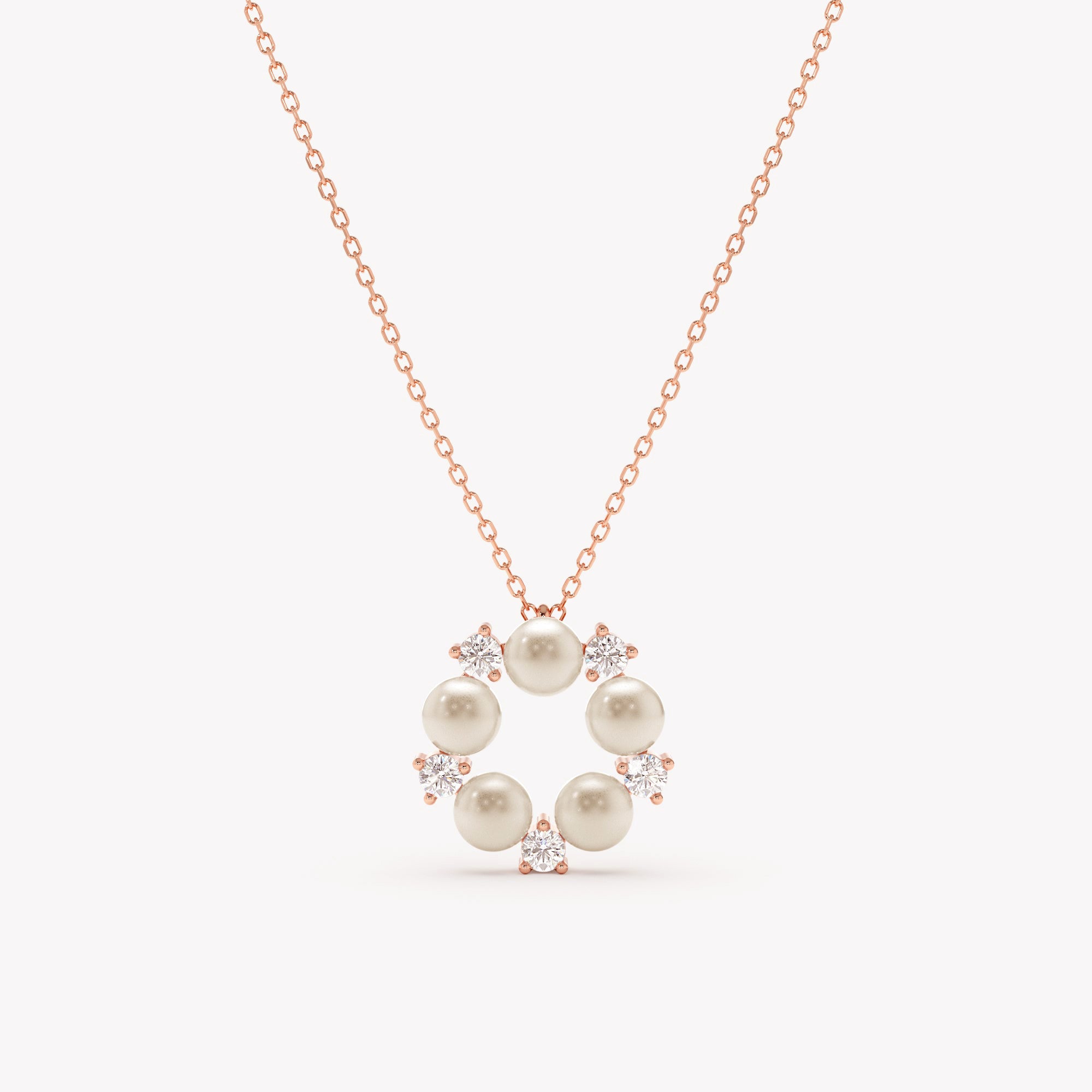 Diamond Sparkling Pearl Pendant Necklace