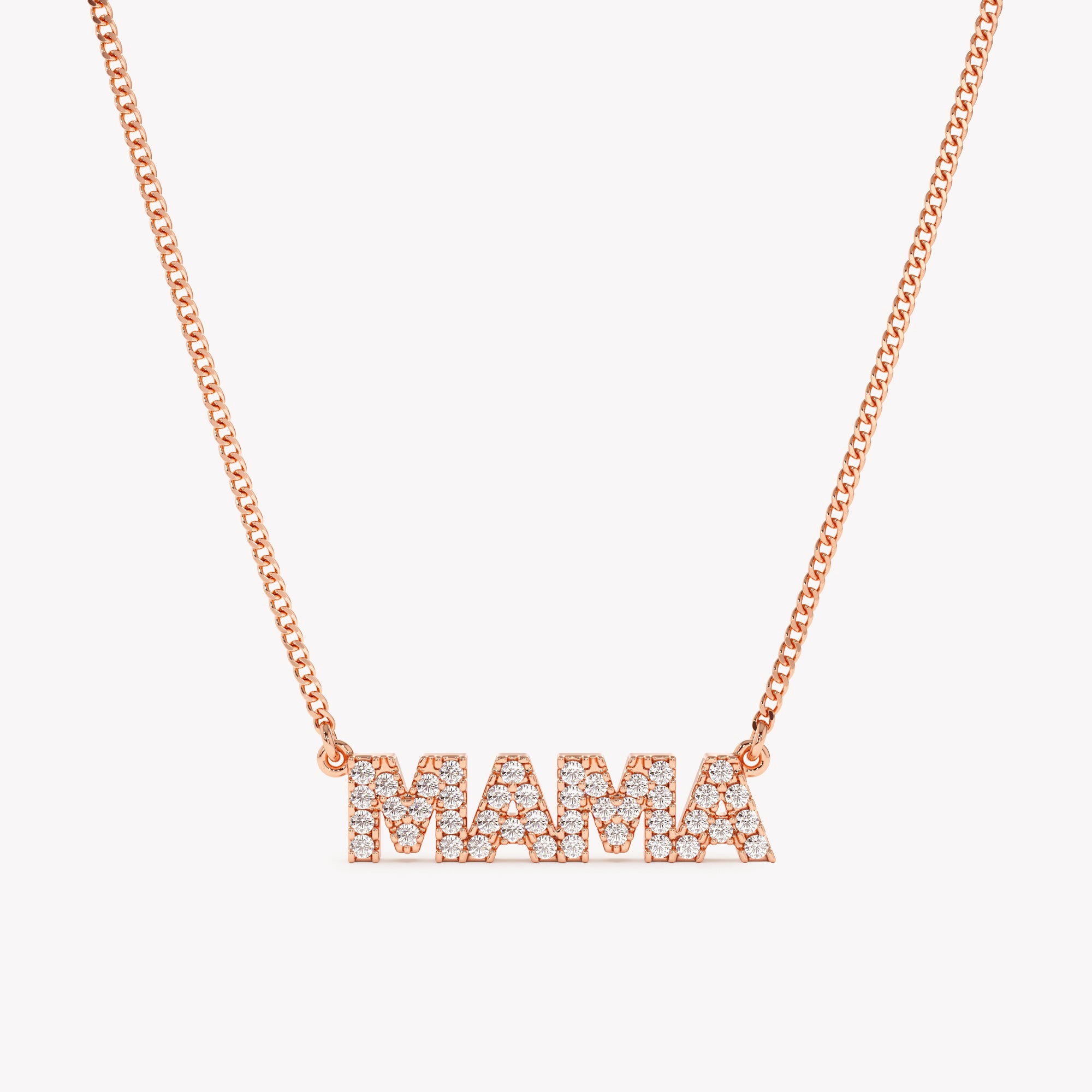 Chic Block Letter Diamond Name Necklace