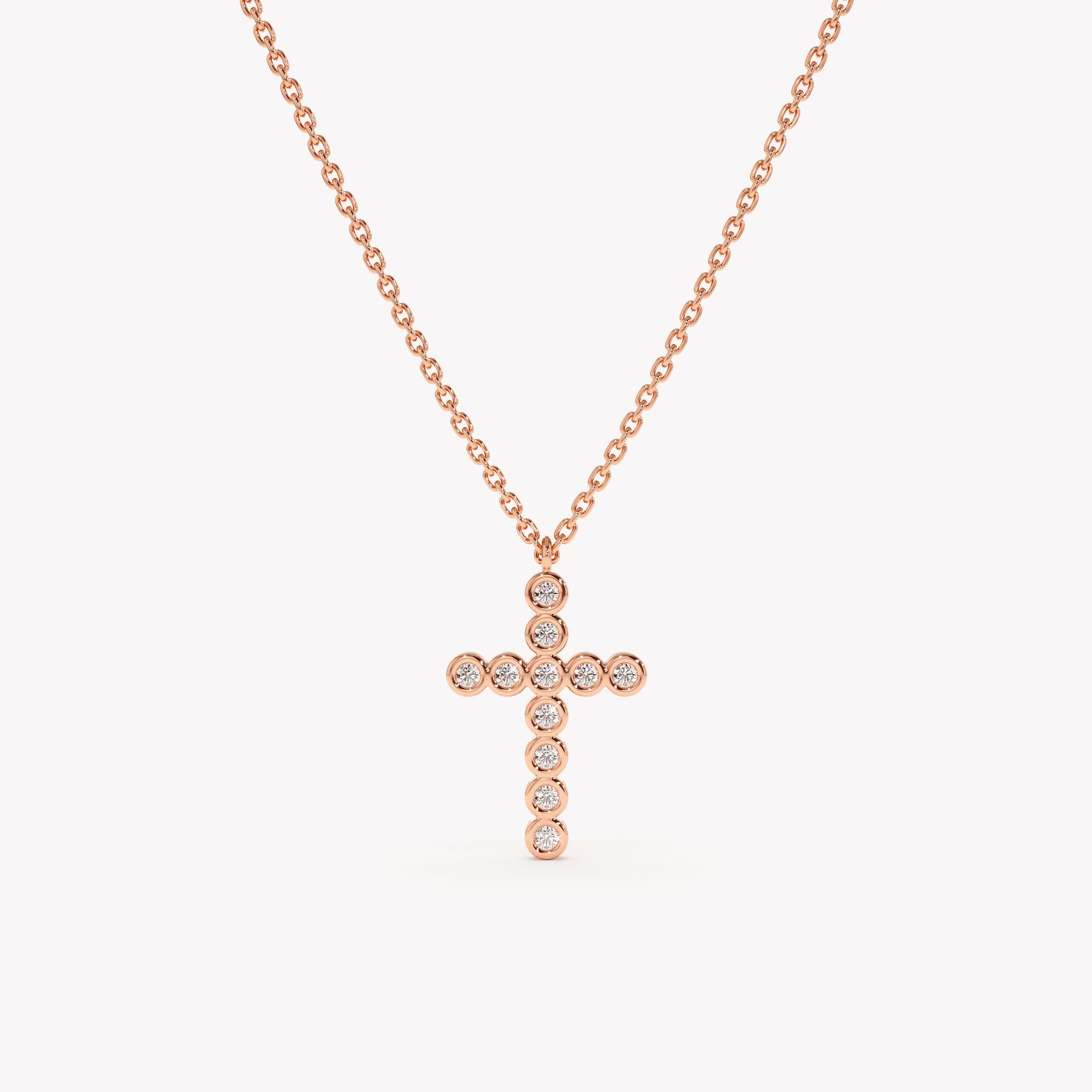 Bezel Shine Cross Necklace