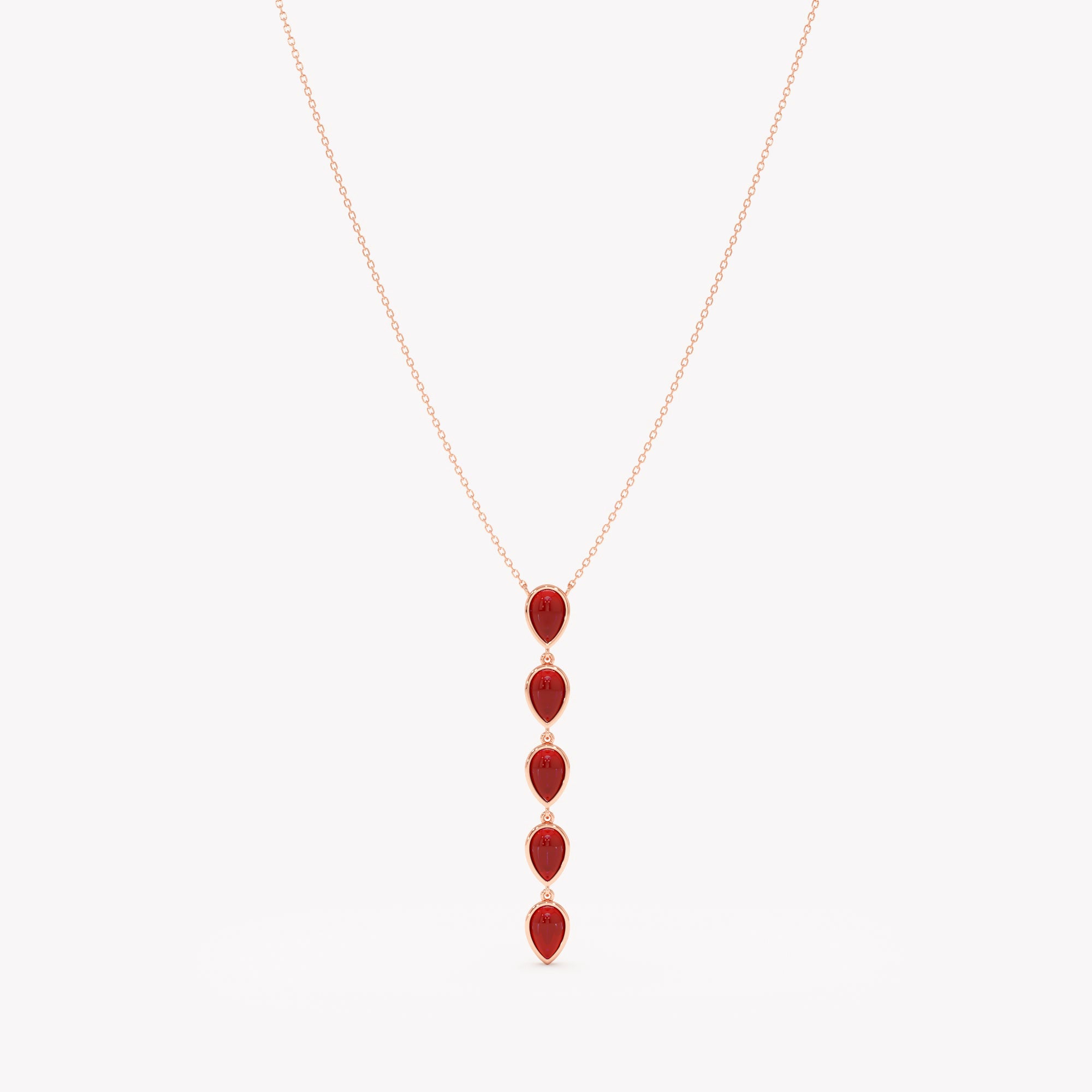 Fiery Tide Lariat Necklace