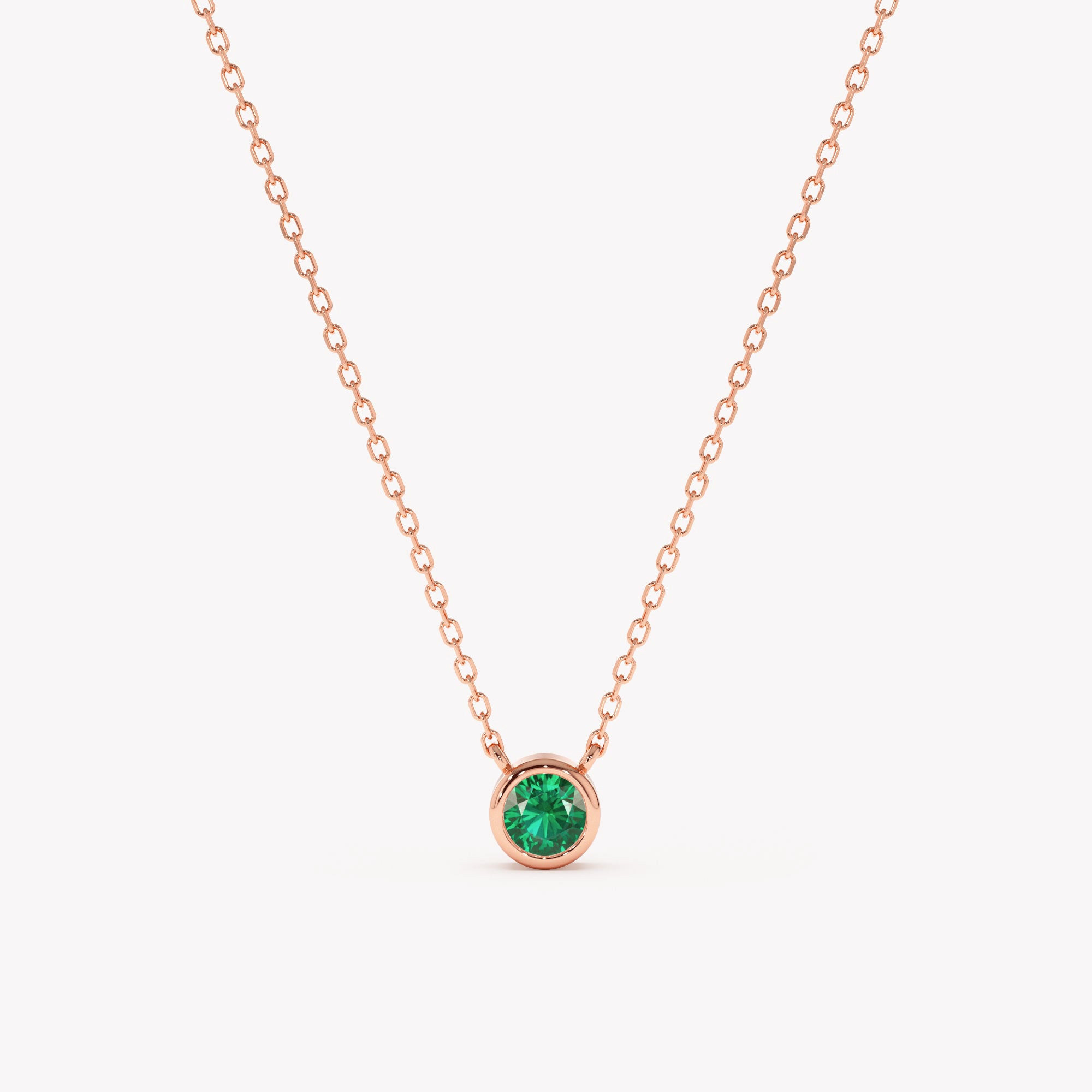 Emerald Solitaire Necklace