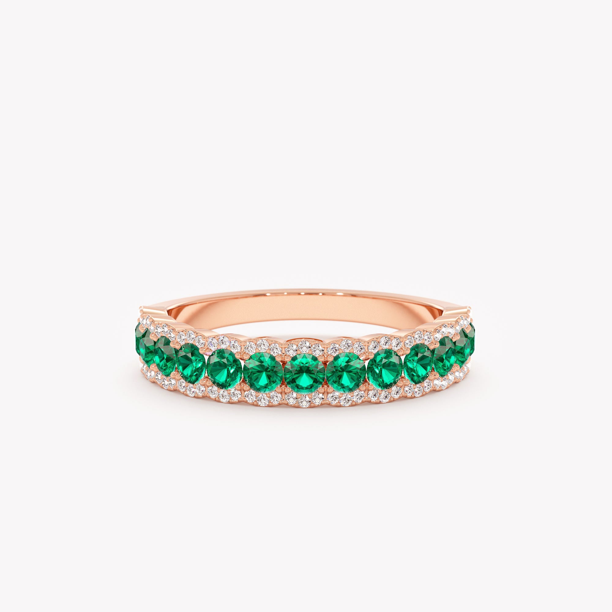 Radiant Emerald Eternity Ring