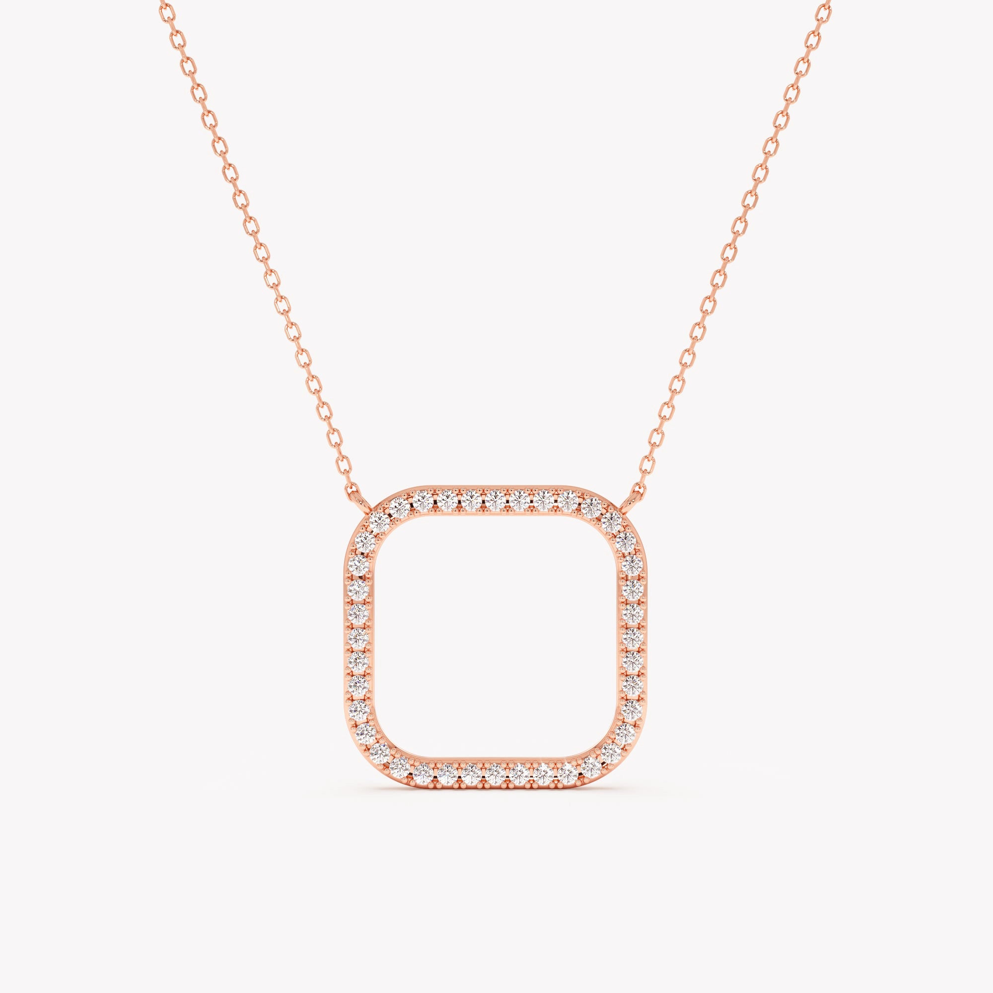 Sparkle Square Pendant Necklace