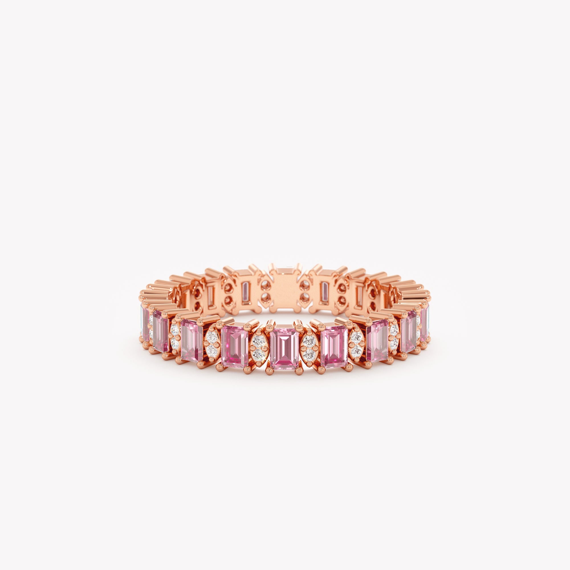 Baguette Pink Sapphire Forever Ring