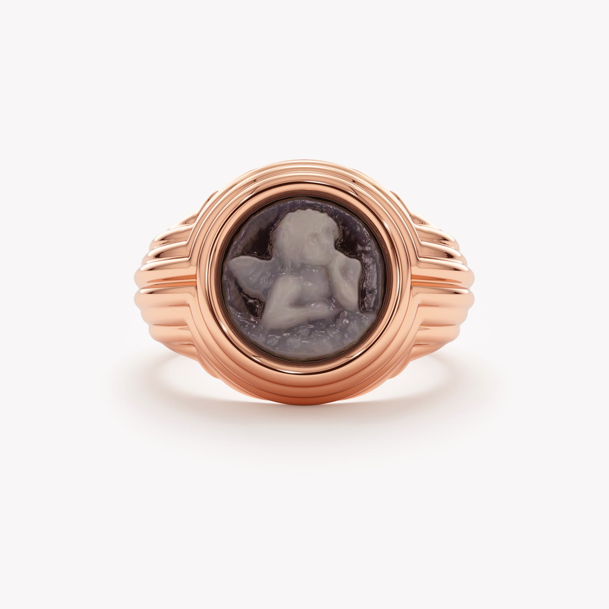 Oceanic Agate Signet Ring