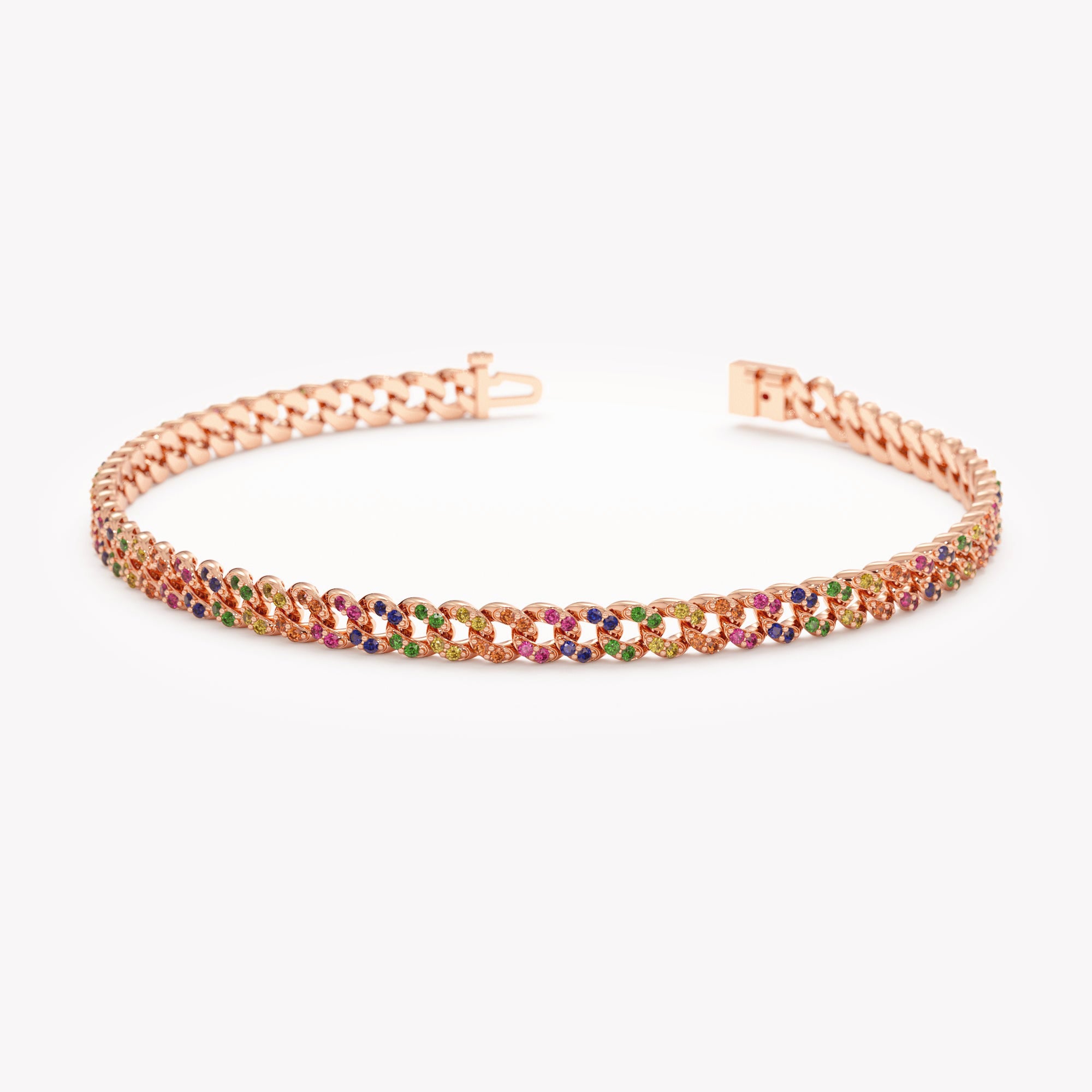Multicolor Cuban Link Bracelet