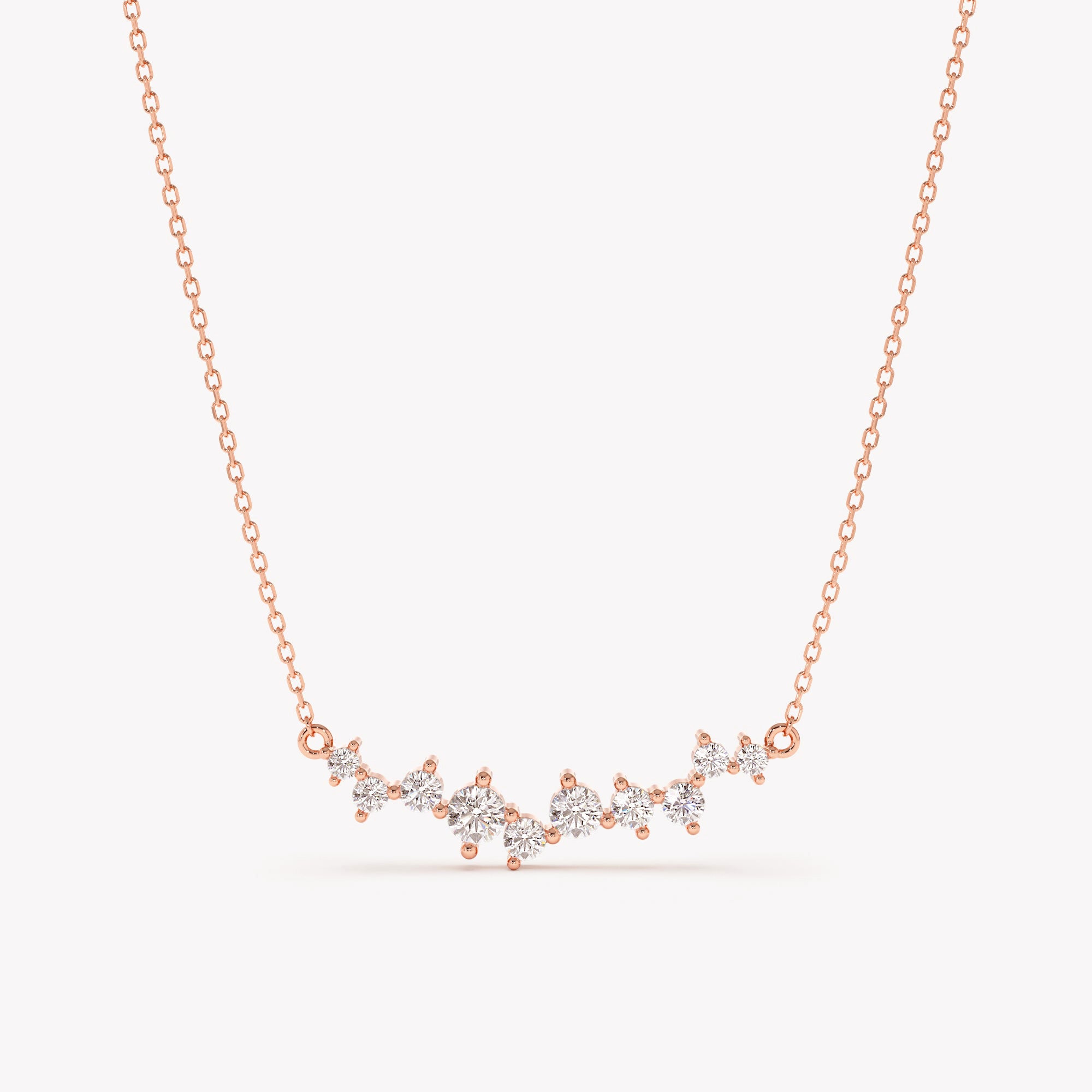 Diamond Sparkling Halo Cluster Necklace
