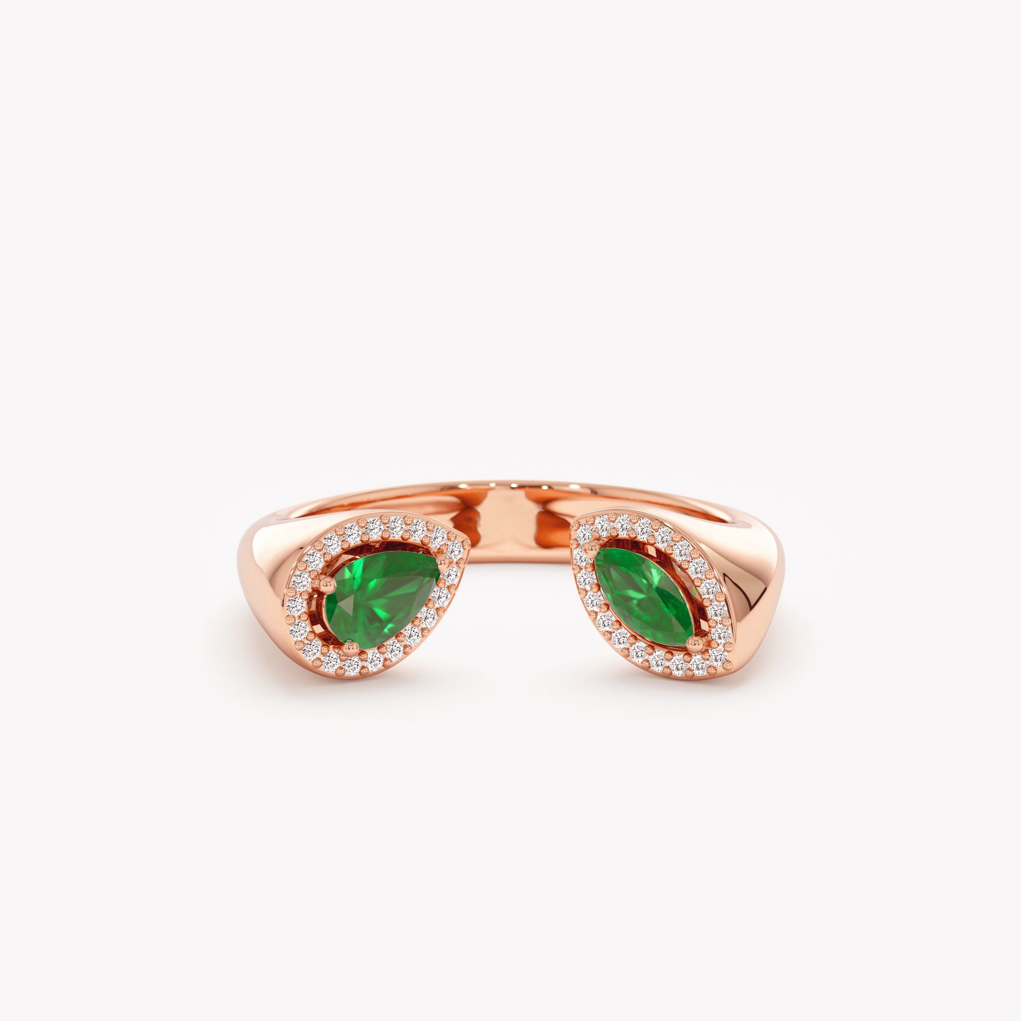 Glowing Emerald Open Ring