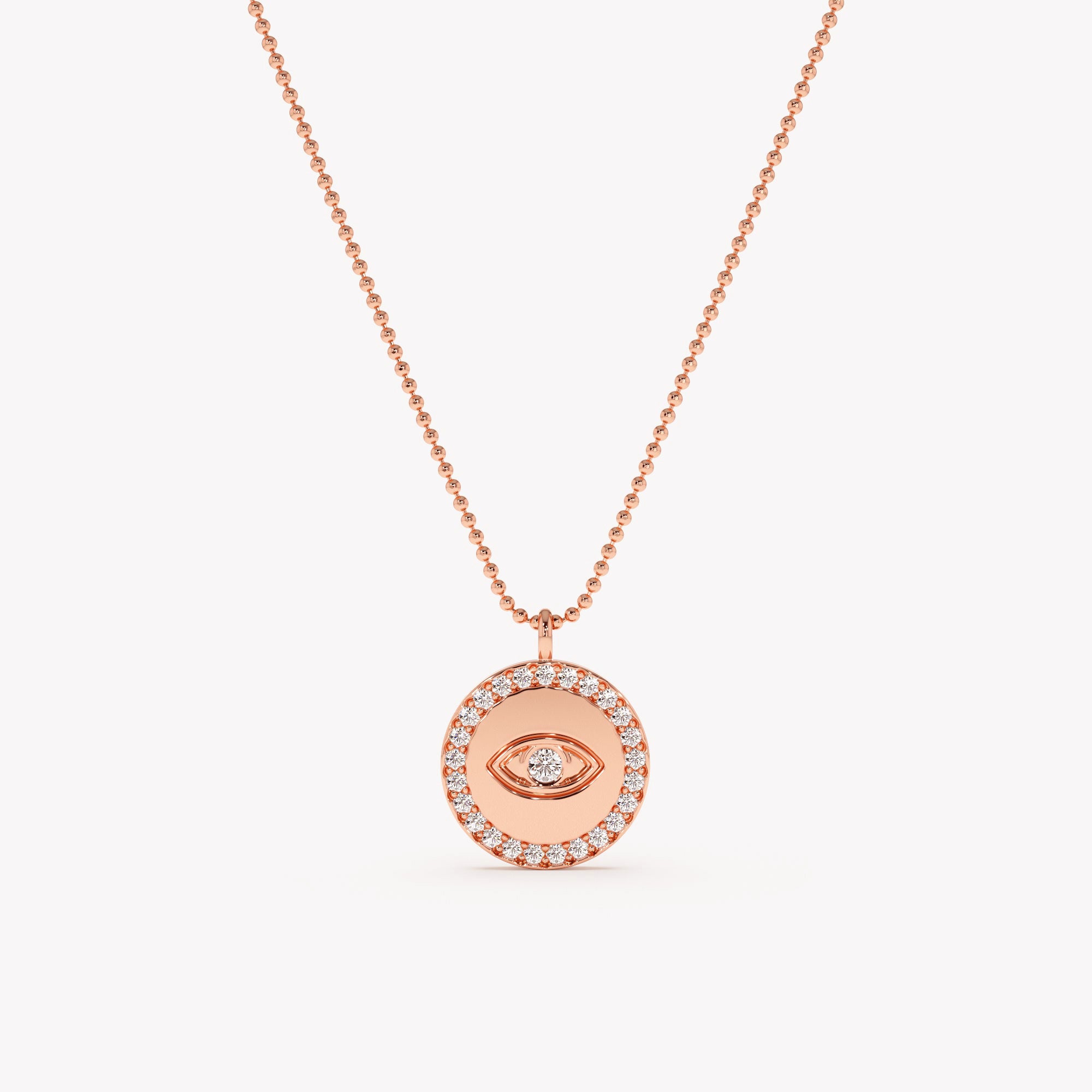 Diamond Sparkling Eye Pendant with Ball Chain