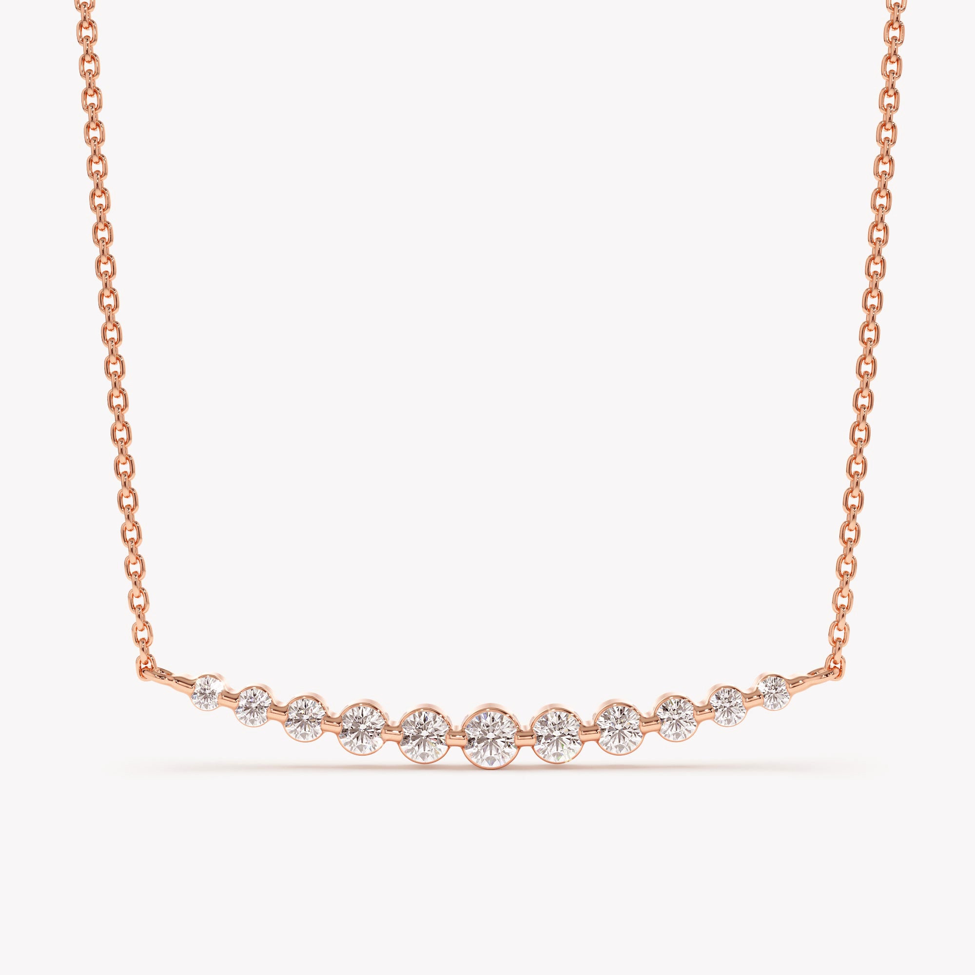 Curved Horizon Diamond Necklace