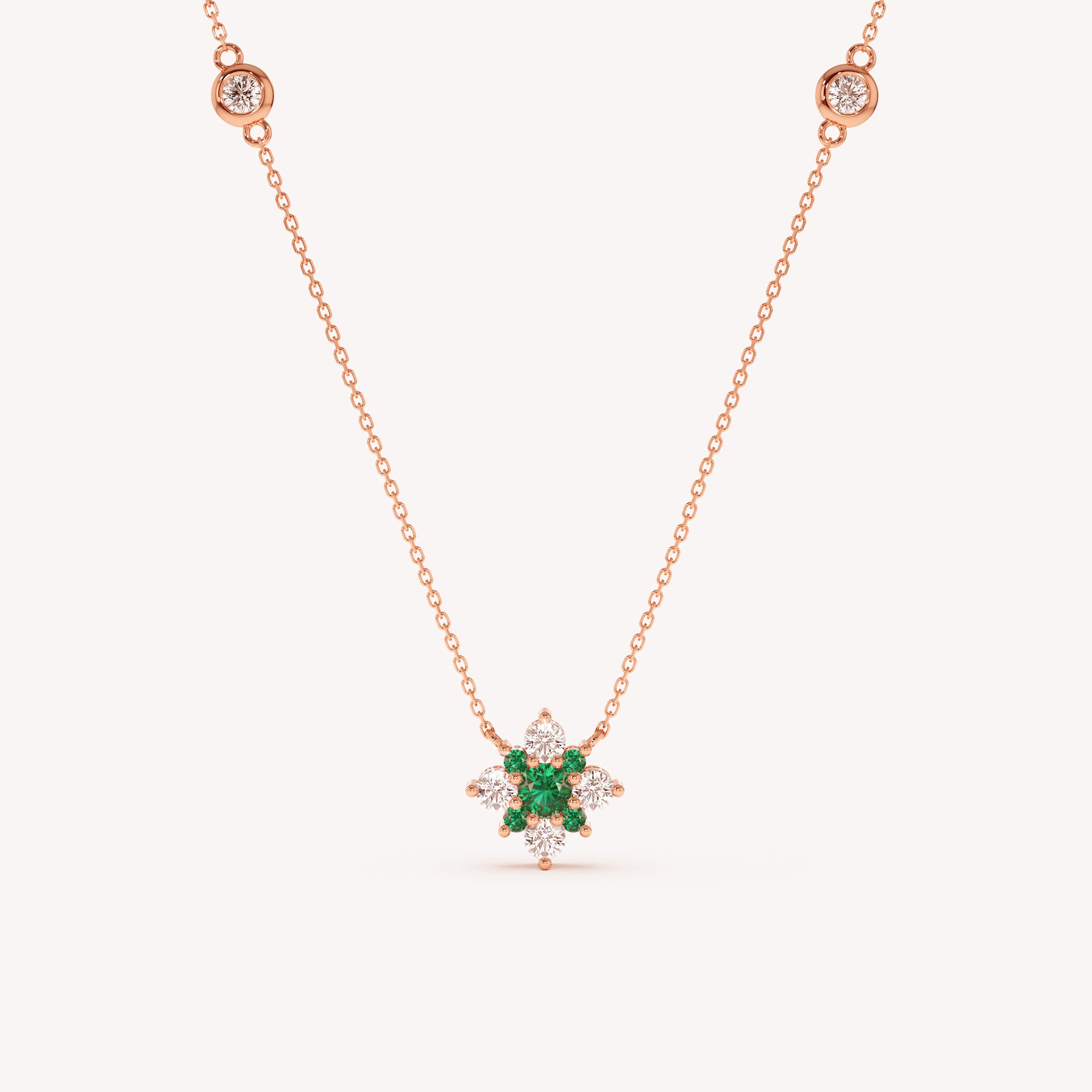 Lucky Emerald Diamond Necklace