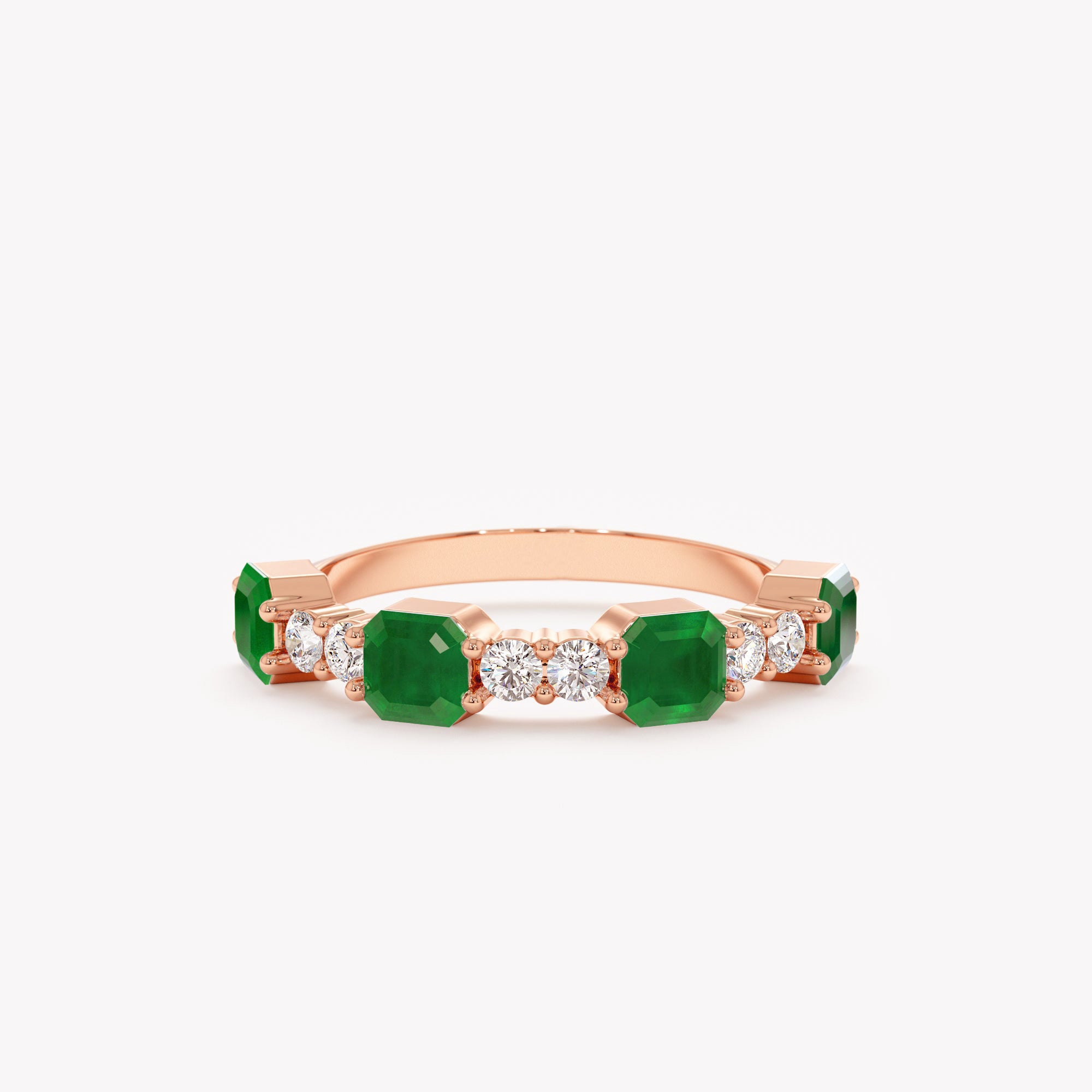 Emerald Halo Octagon Ring