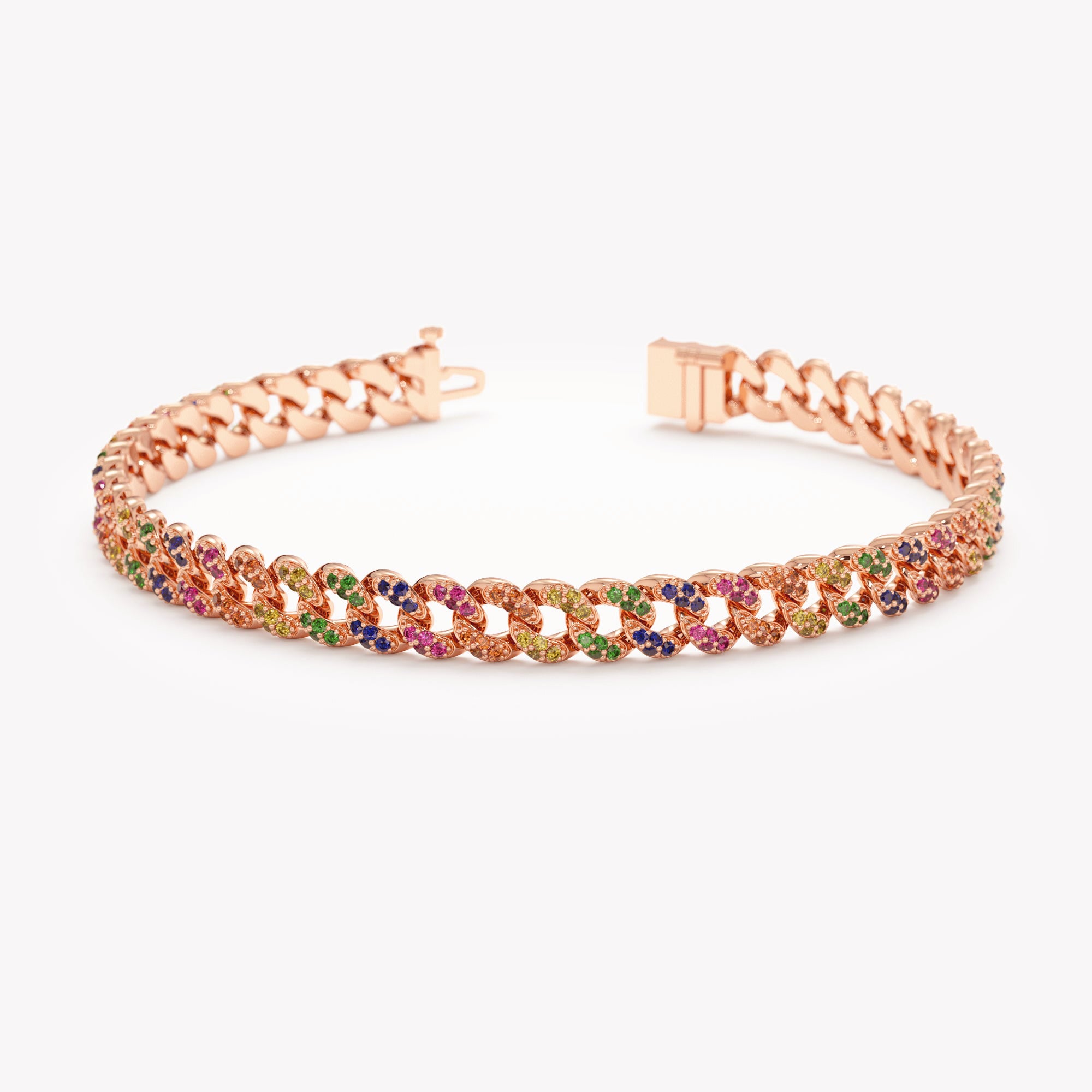 Mini Rainbow Cuban Link Bracelet