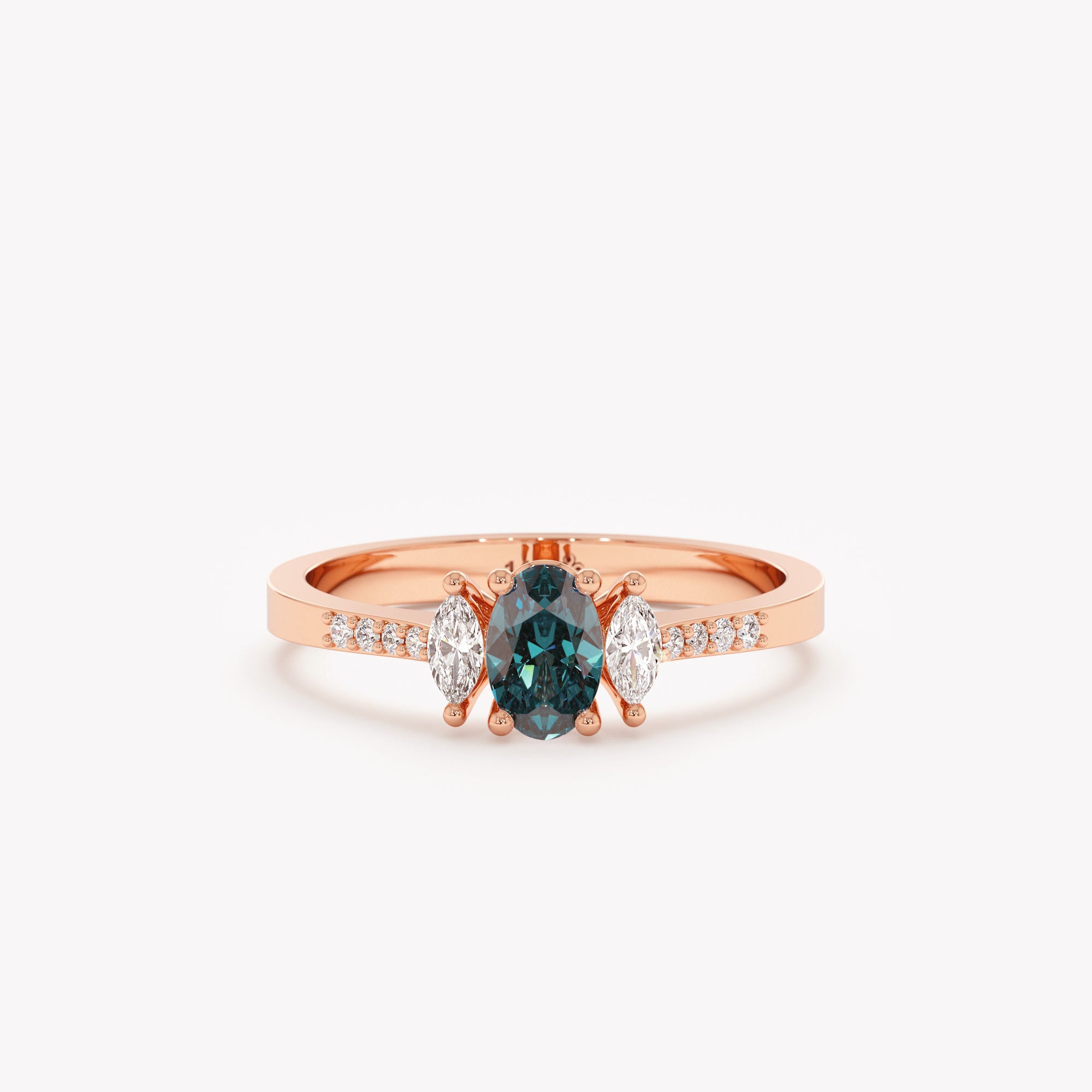 Elegant Teal Sapphire Ring
