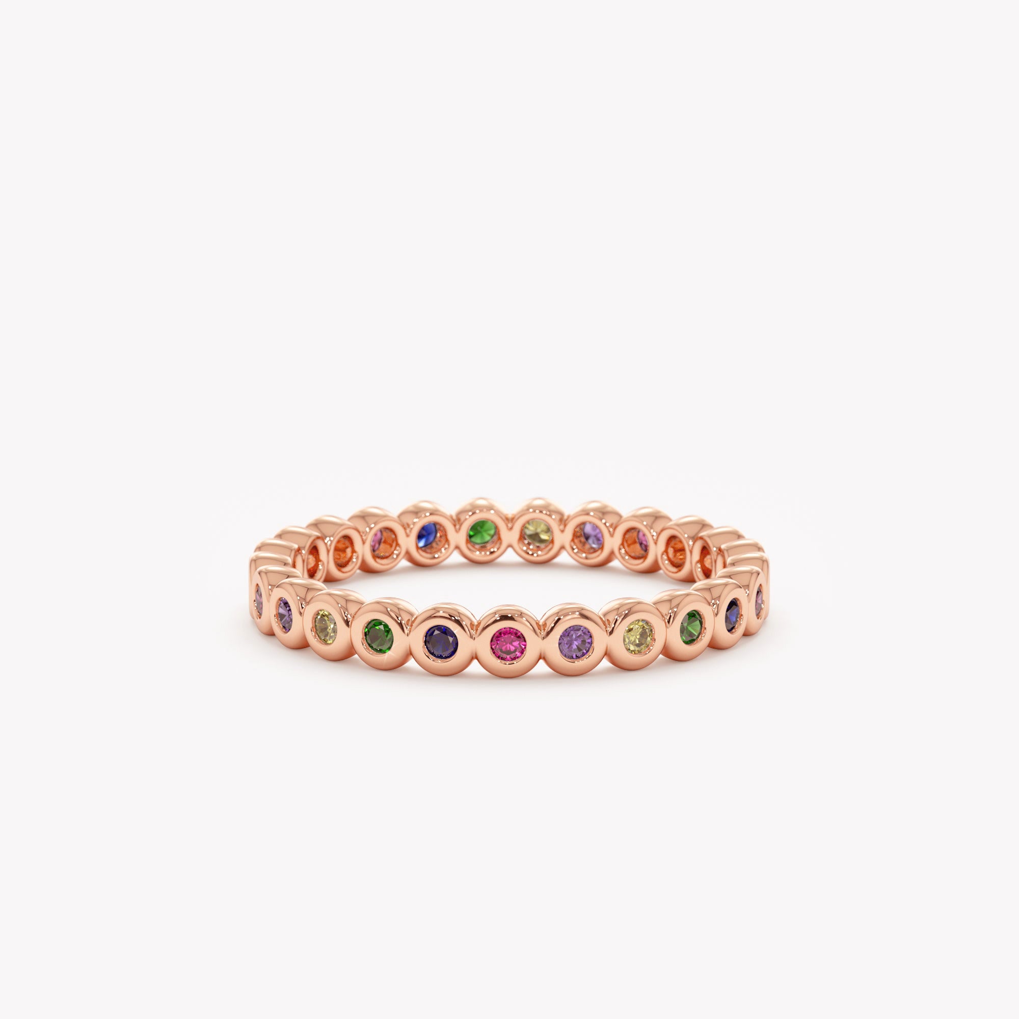Rainbow Gemstone Eternity Ring