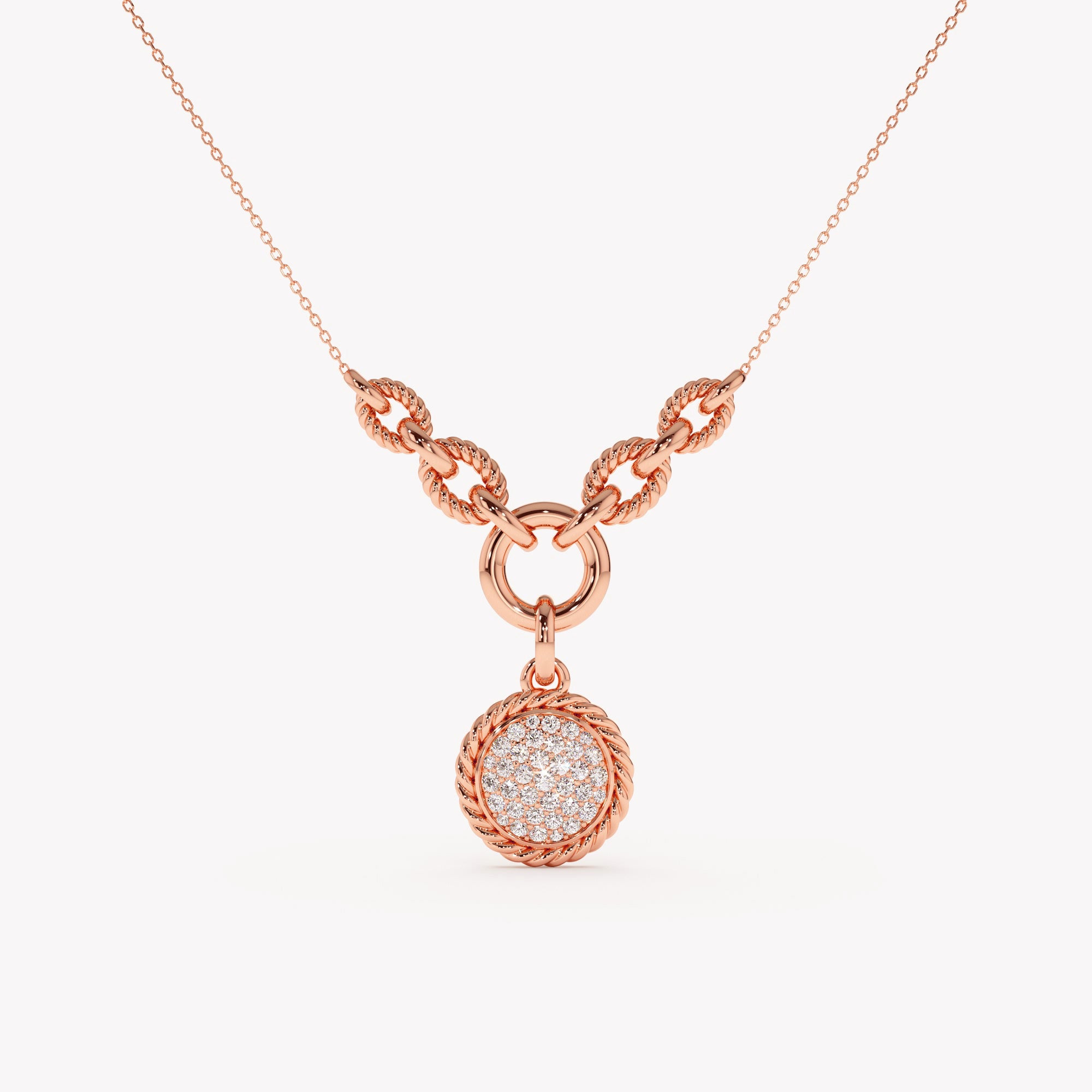 Sleek Twist Diamond Pendant Necklace