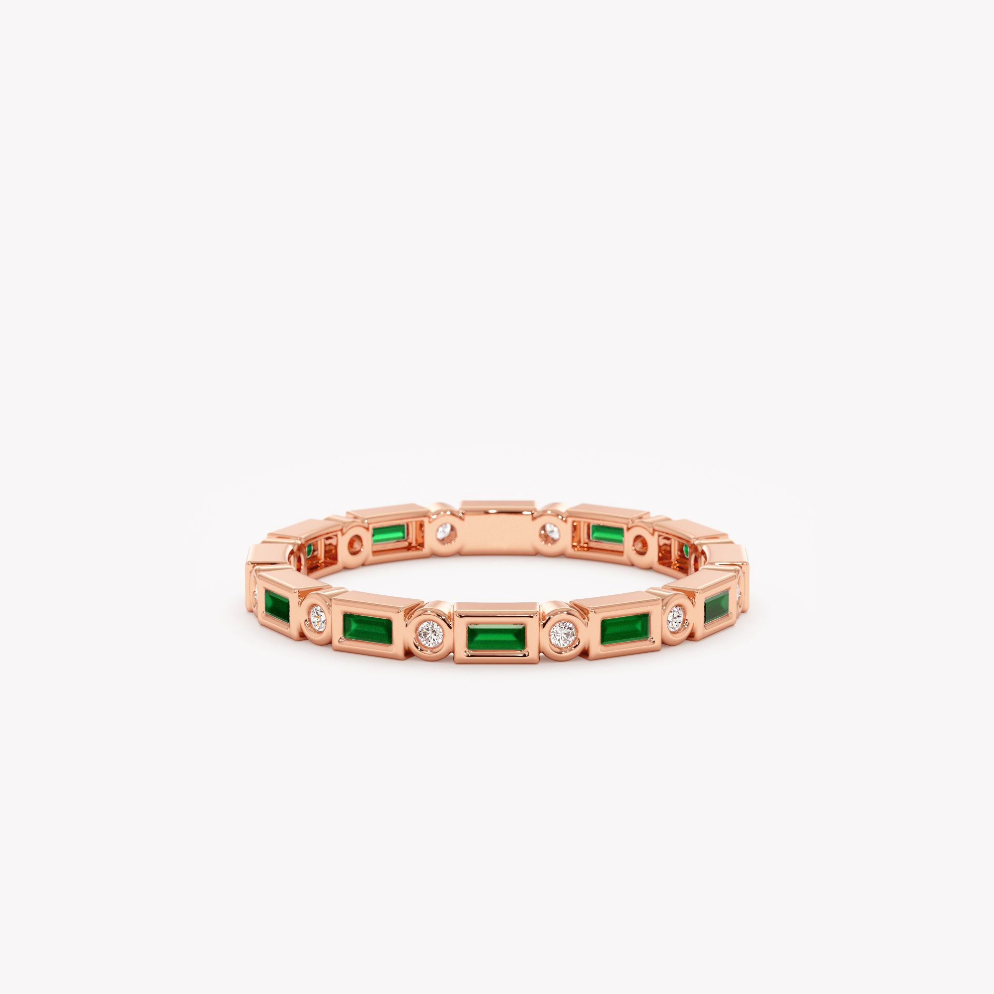 Baguette Emerald Circle Ring