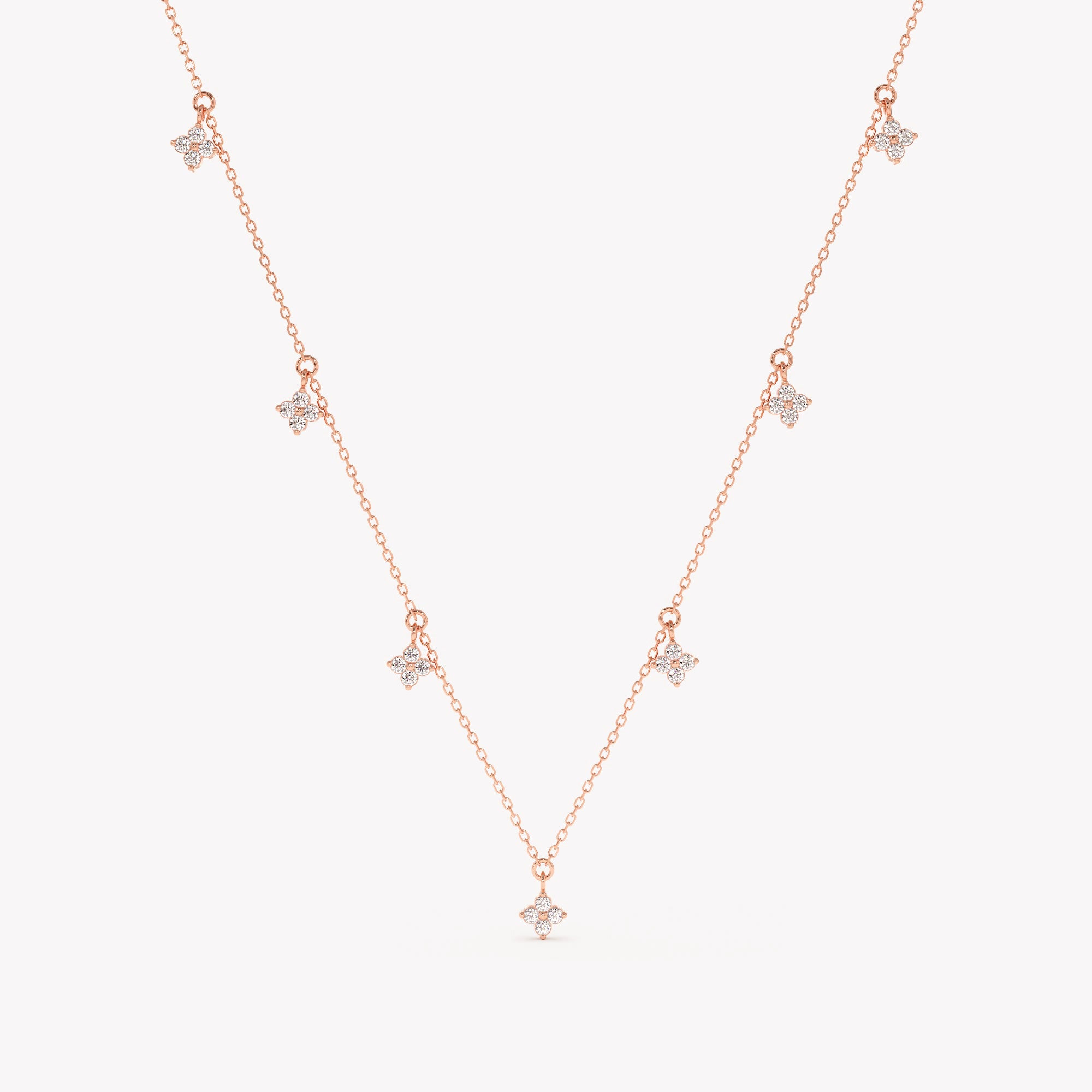 Diamond Lucky Clover Drop Necklace